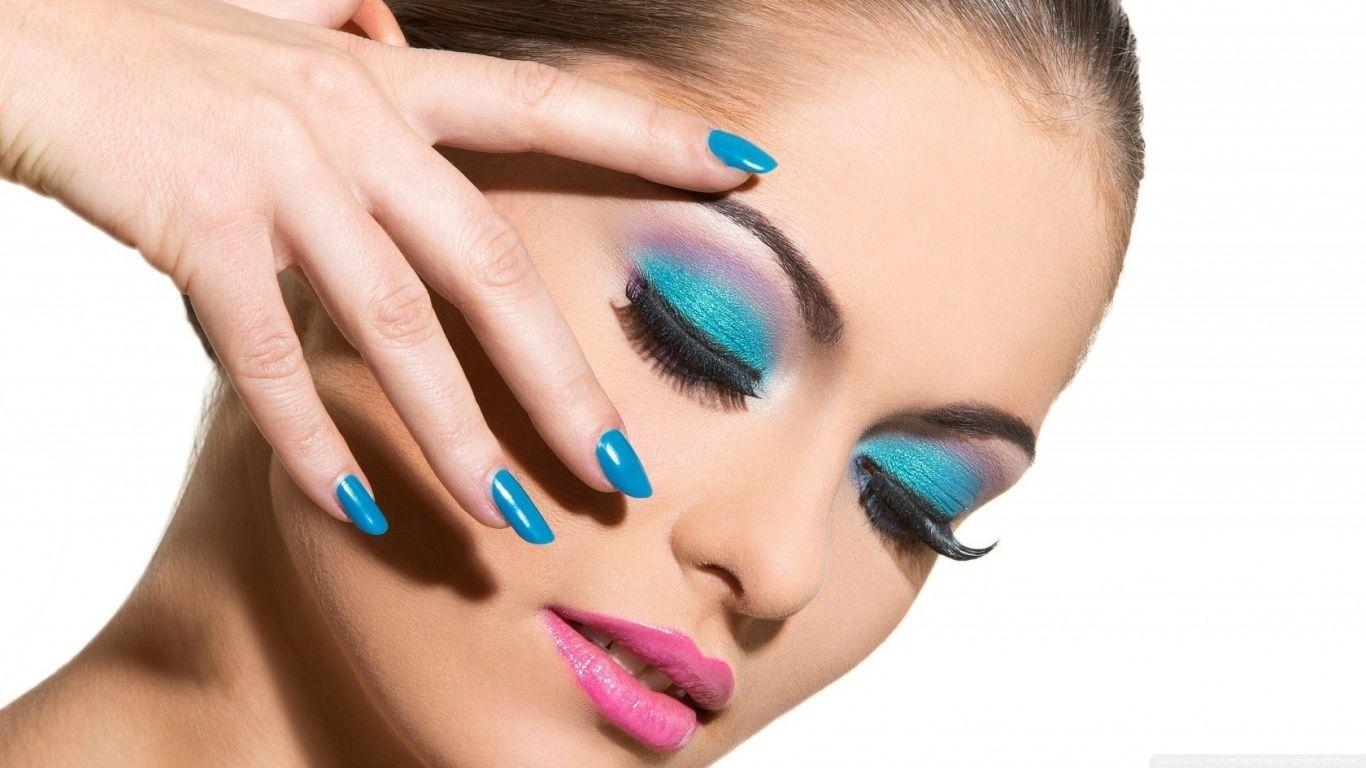 Blaues Auge, Make-up, 4K HD, Schönheit, Kosmetik, 1370x770 HD Desktop