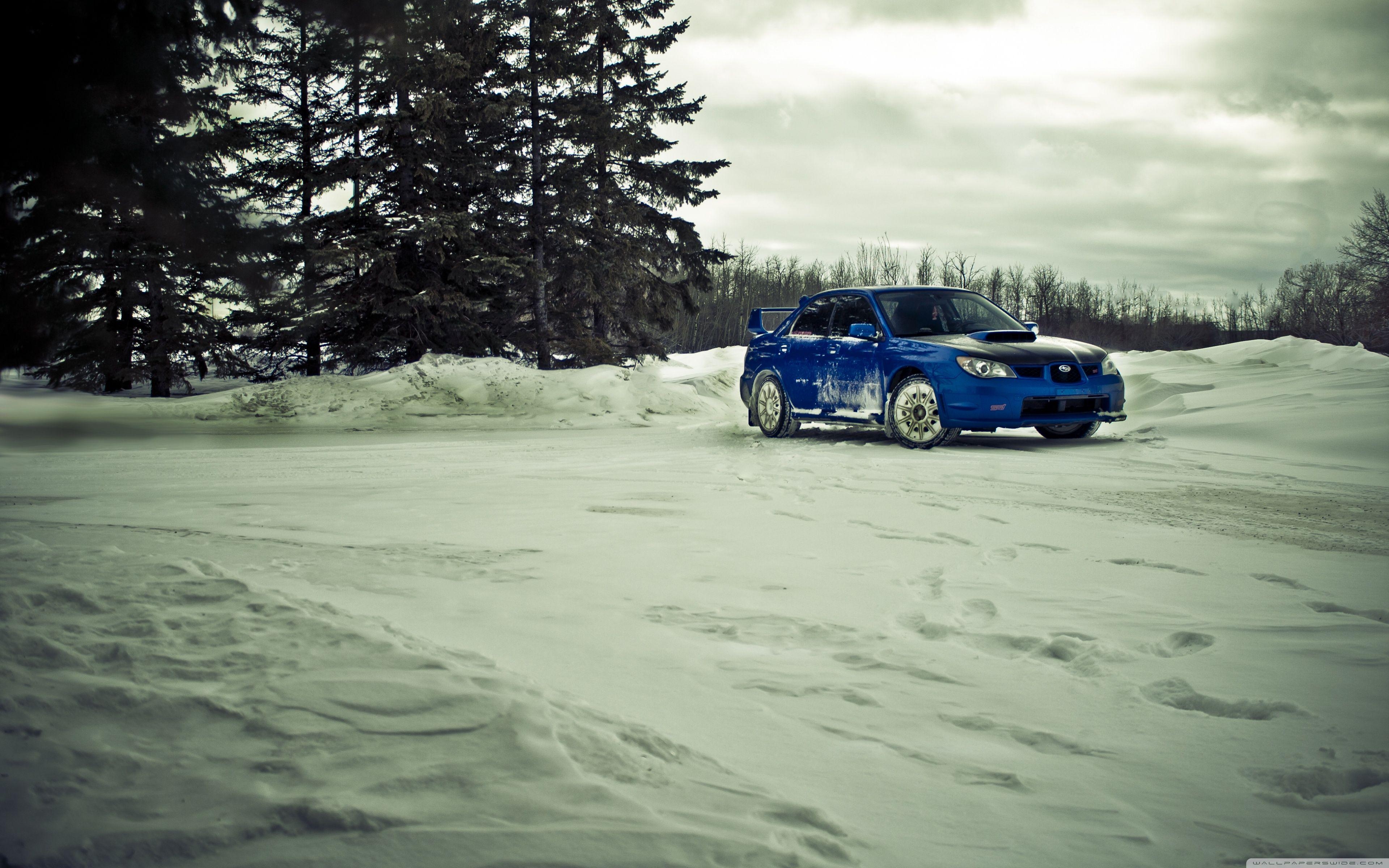 Subaru, Winter, 4K, HD, Dual-Monitor, 3840x2400 4K Desktop