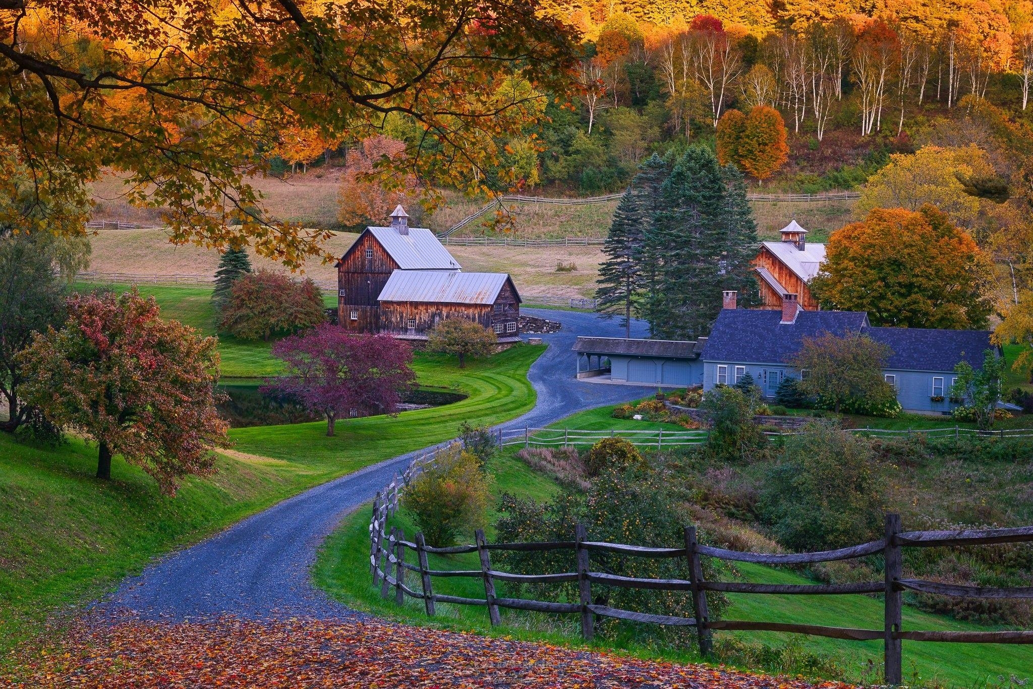 Landschaften, USA, Herbst, Vermont, Dorfbild, 2050x1370 HD Desktop