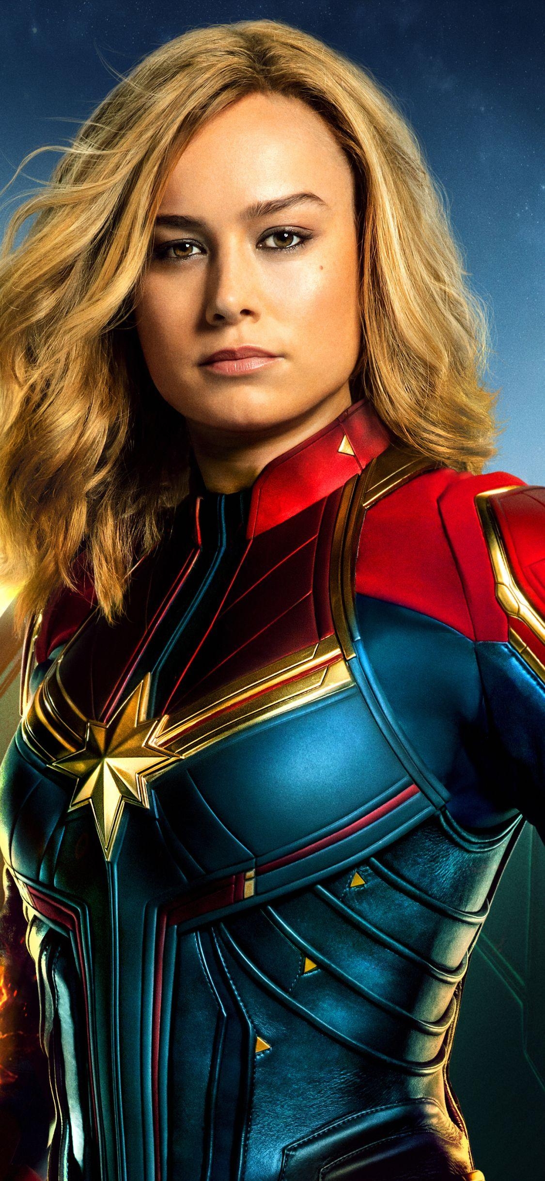 Brie Larson, Captain Marvel, Wallpaper, Film, Bild, 1130x2440 HD Handy