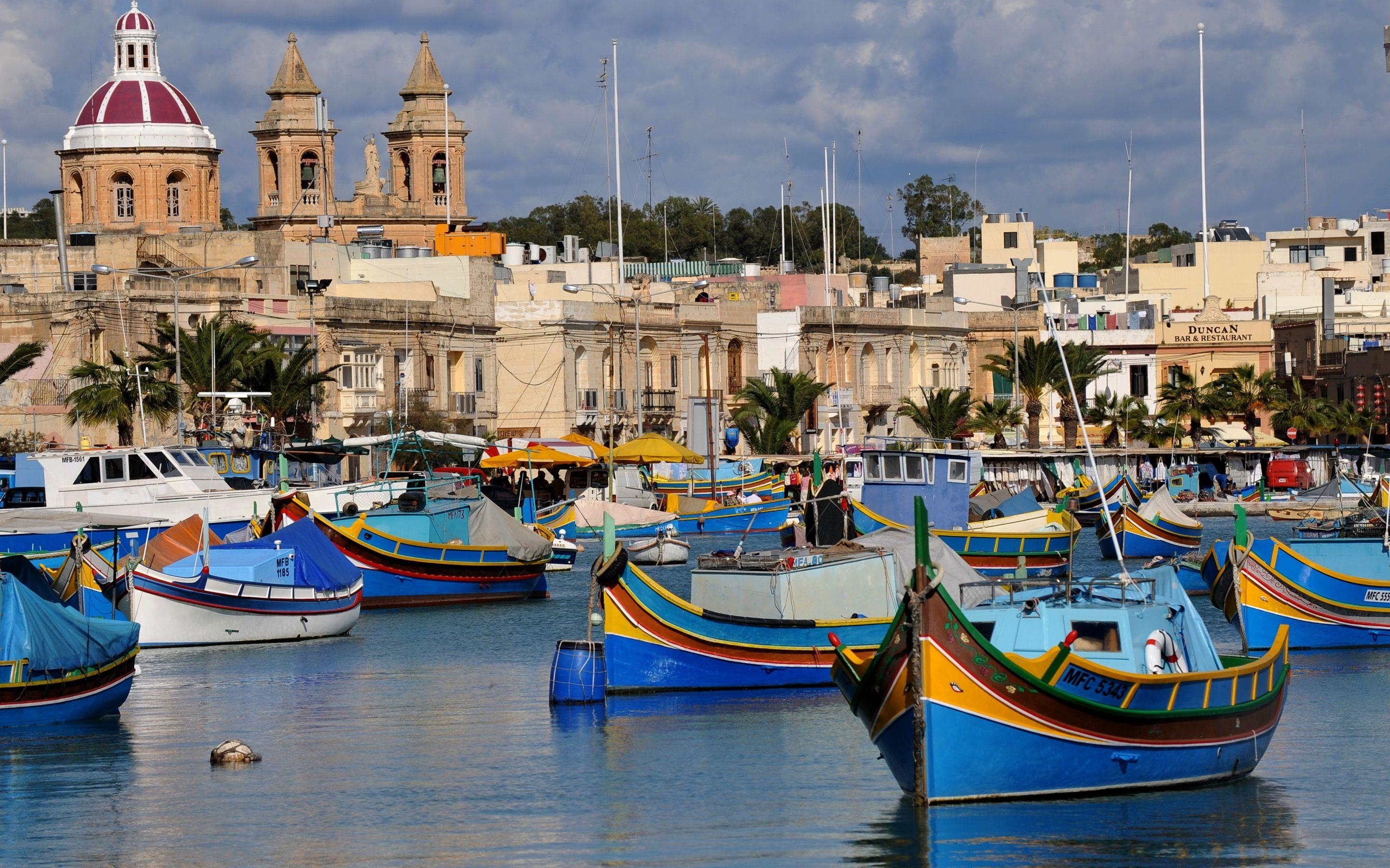 Malta, Insel, Boote, Häuser, HD, 2880x1800 HD Desktop