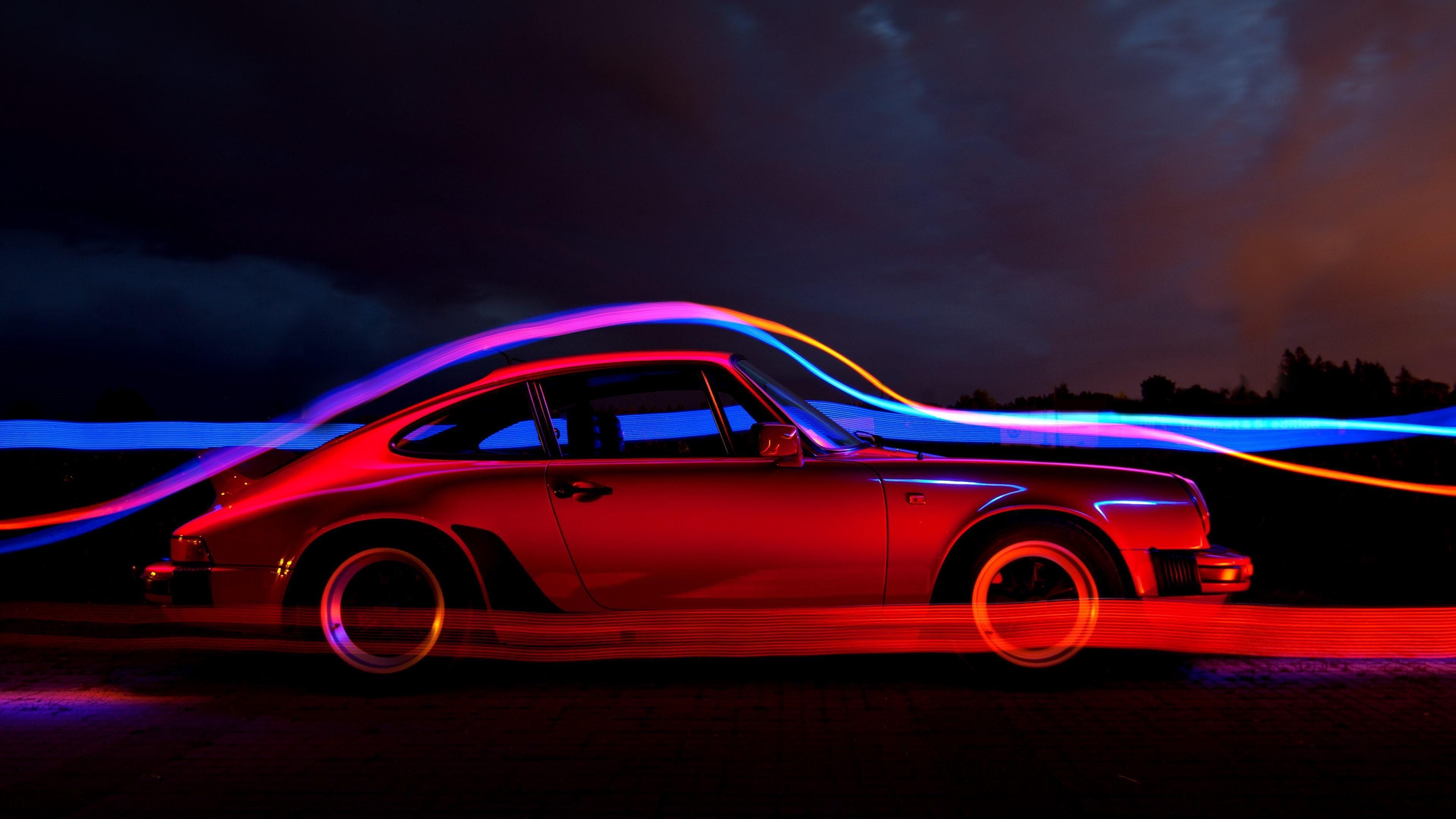 Porsche 911, Leuchtend, Faszination, Auto, Studio, 3840x2160 4K Desktop