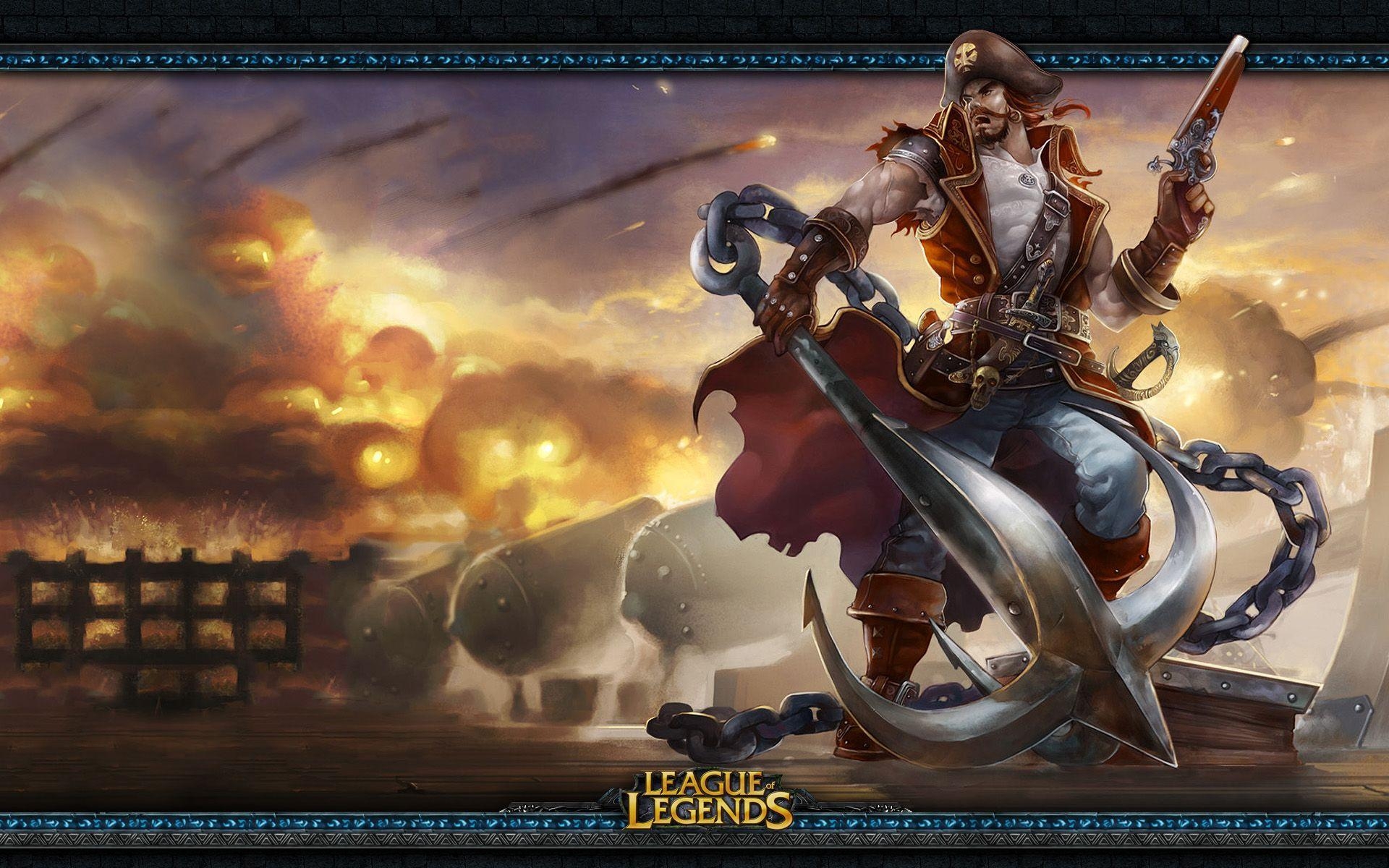 Gangplank, Anime, Bildtafel, Legenden, Gaming, 1920x1200 HD Desktop