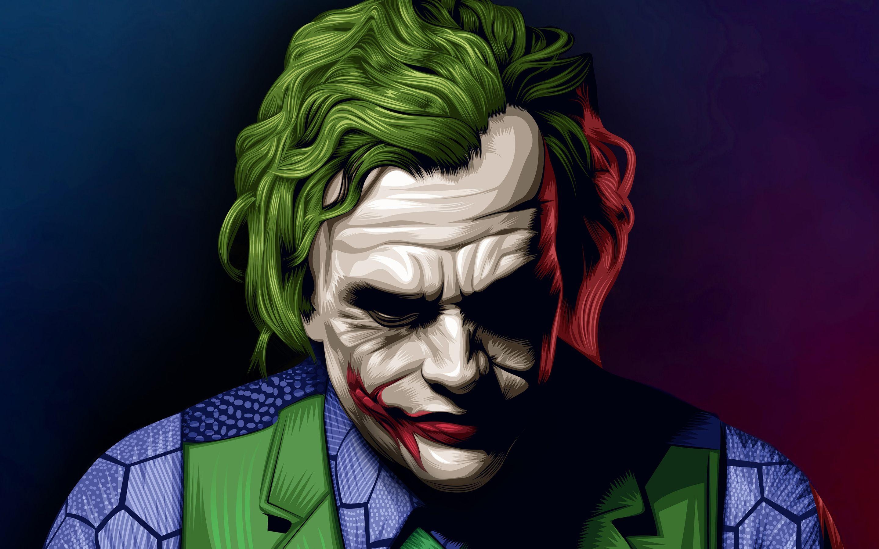 Heath Ledger, Joker, Illustration, MacBook, Retina, 2880x1800 HD Desktop