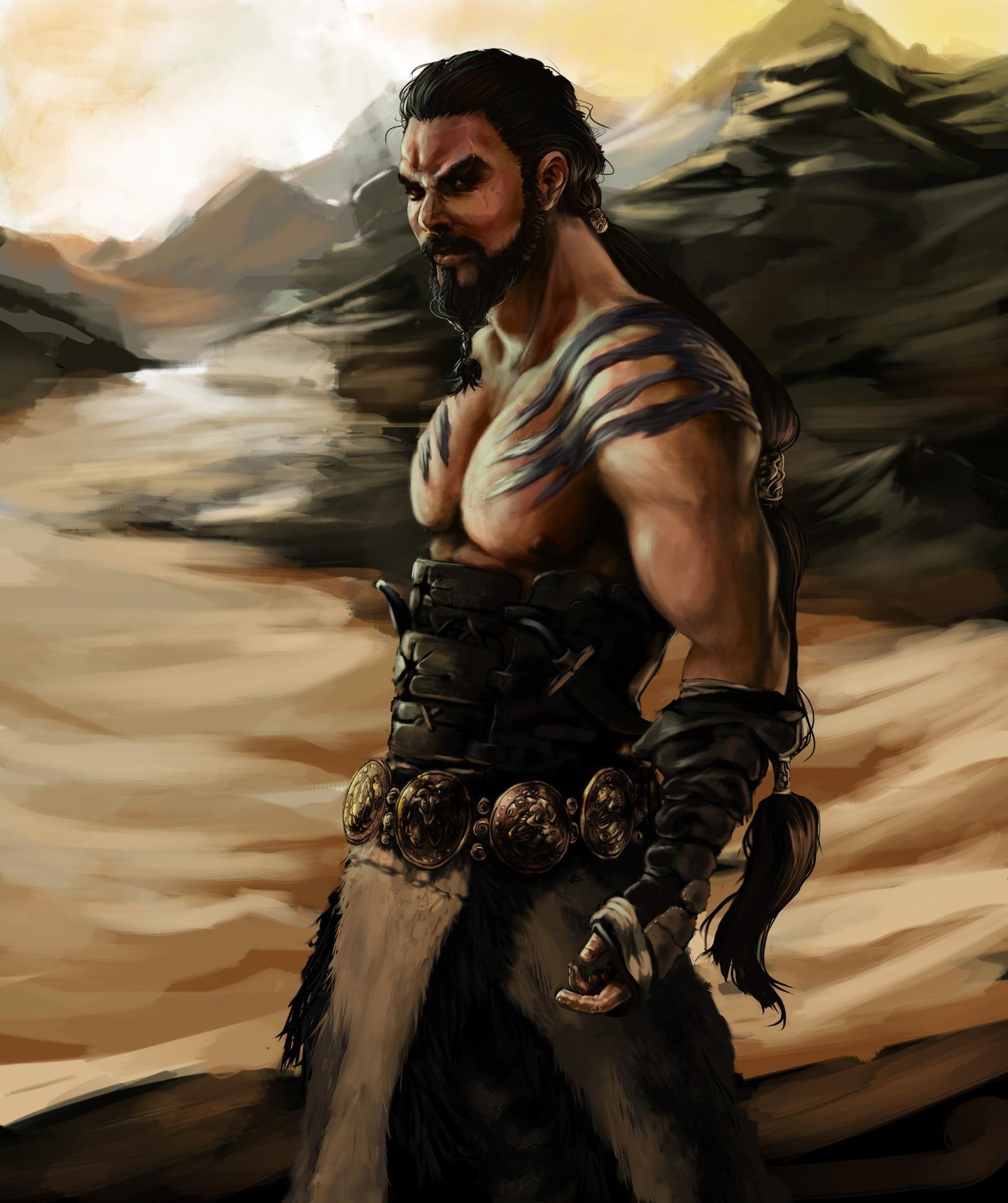 Khal Drogo, Seriencharakter, Bild, Kunst, Mensch, 1600x1910 HD Handy