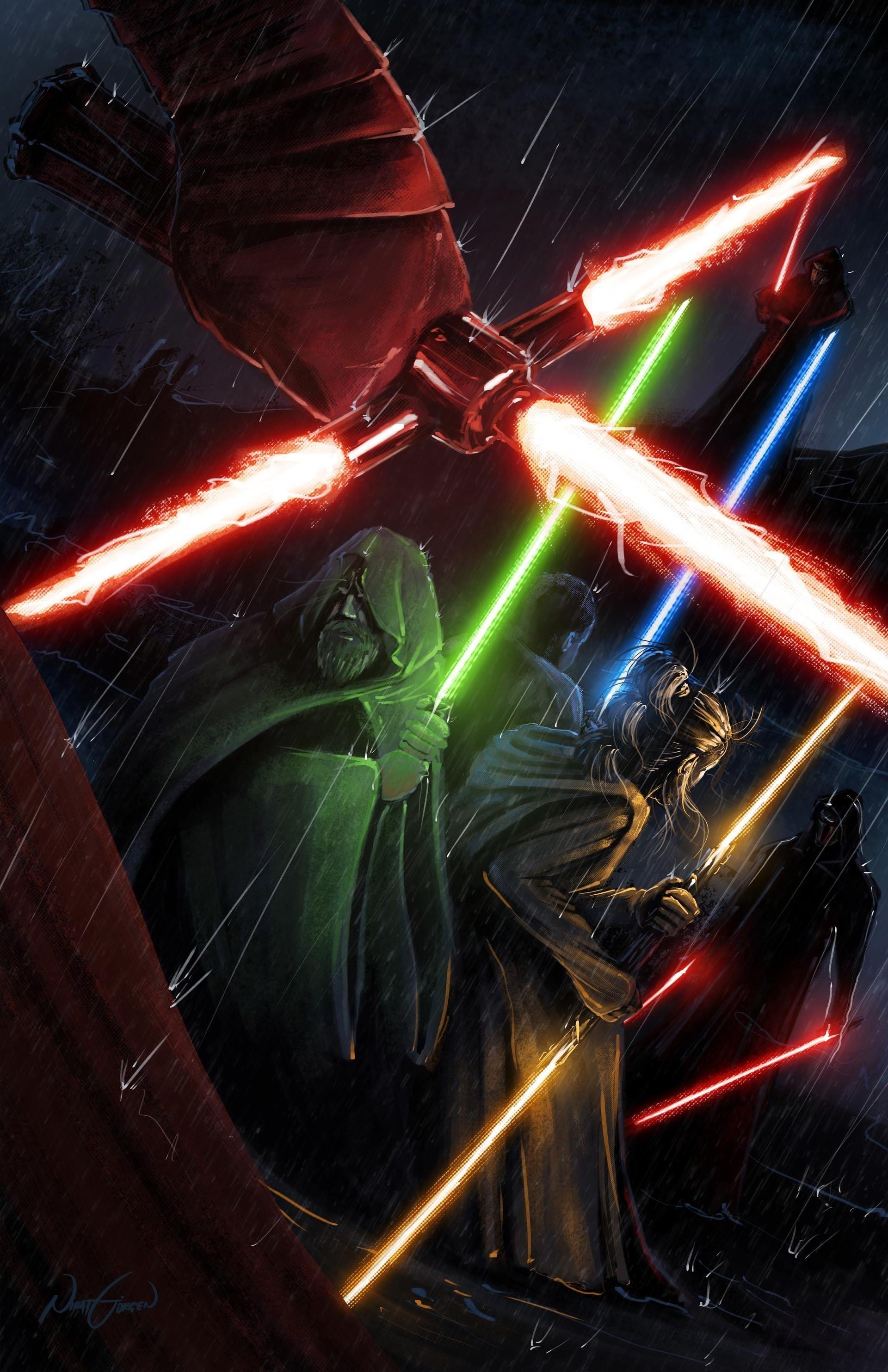 Digital, Kunst, Lichtschwert, Star Wars, HD, 1920x2970 HD Handy