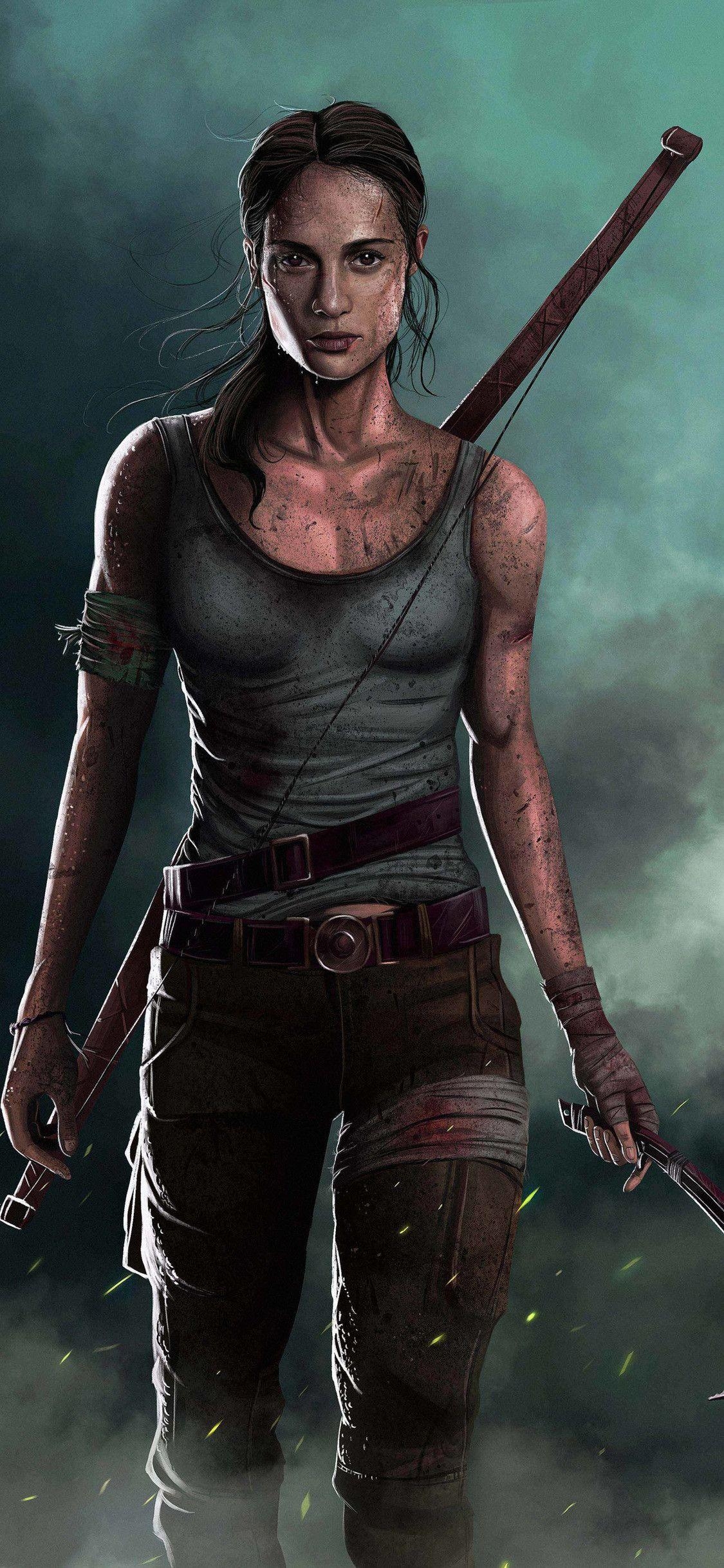 Tomb Raider, iPhone, Wallpaper, Film, Lara Croft, 1130x2440 HD Handy