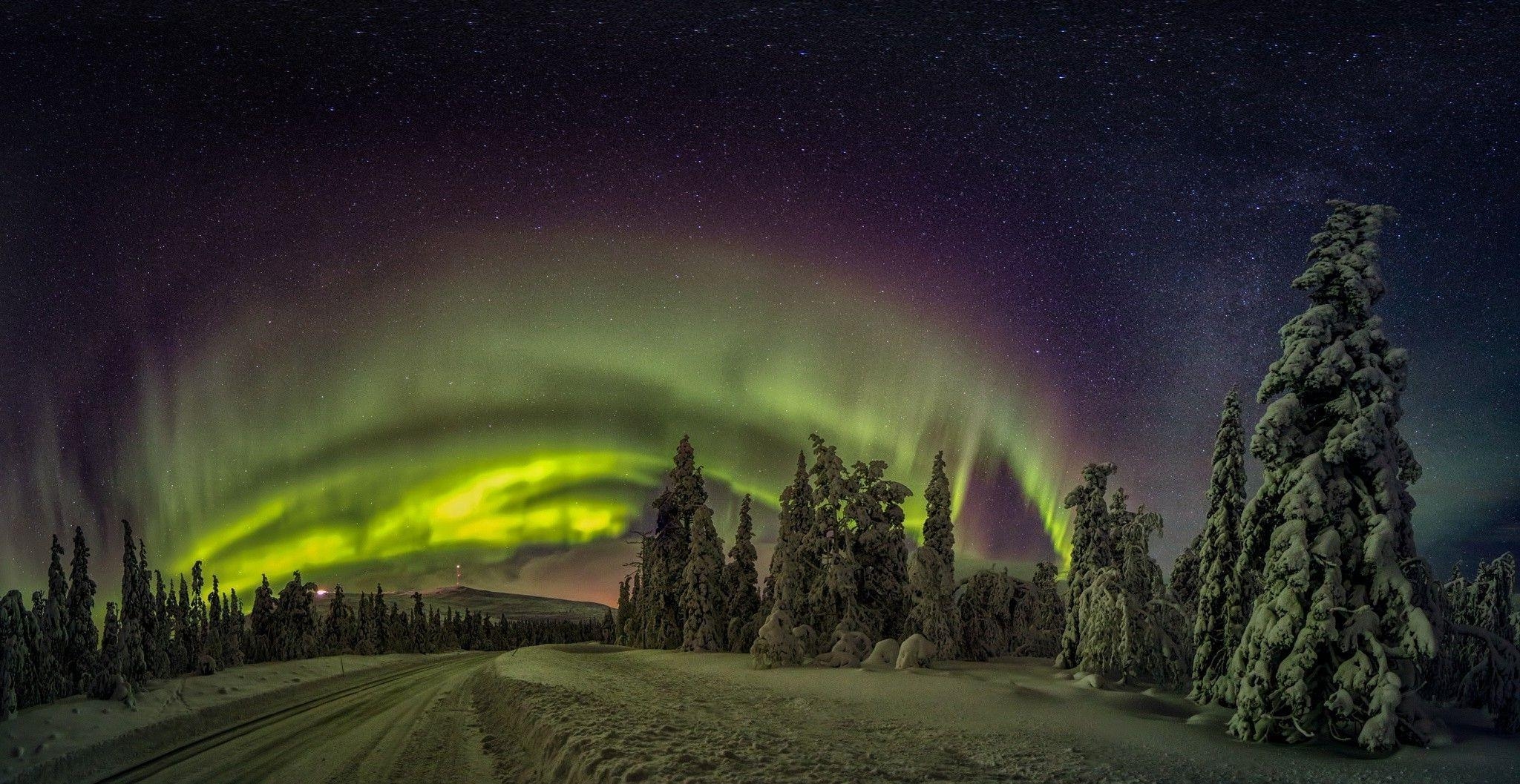 Winterwälder, Finnland, Natur, Schnee, Landschaft, 2050x1060 HD Desktop