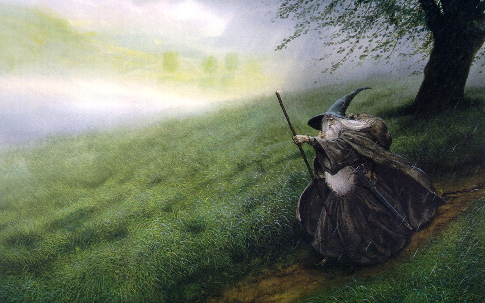 Gandalf, Herr der Ringe, Hobbit, John Howe, Auenland, 1920x1200 HD Desktop