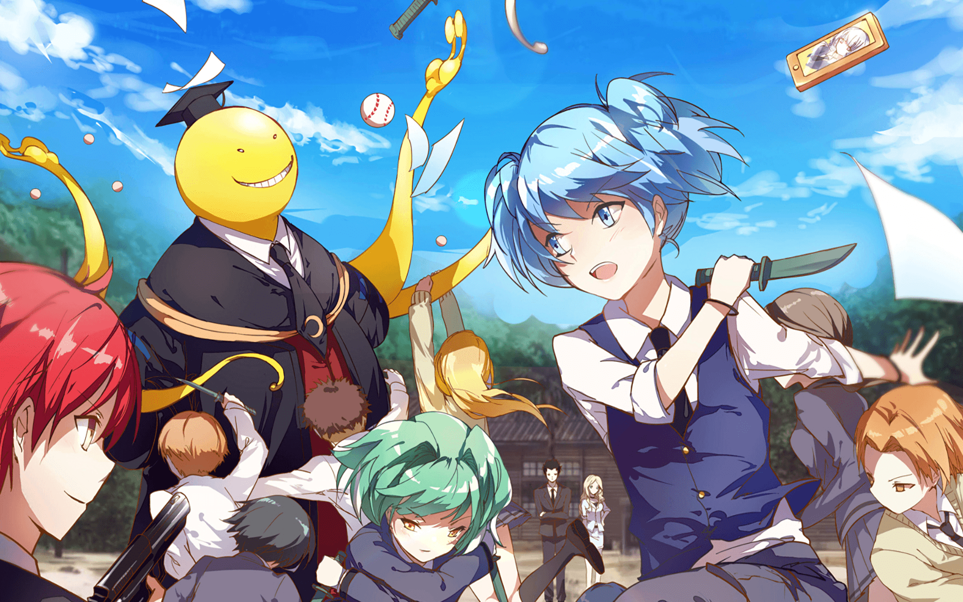 Ansatsu Kyoushitsu, Anime, Assassination Classroom, Schüler, Lehrer, 1920x1200 HD Desktop