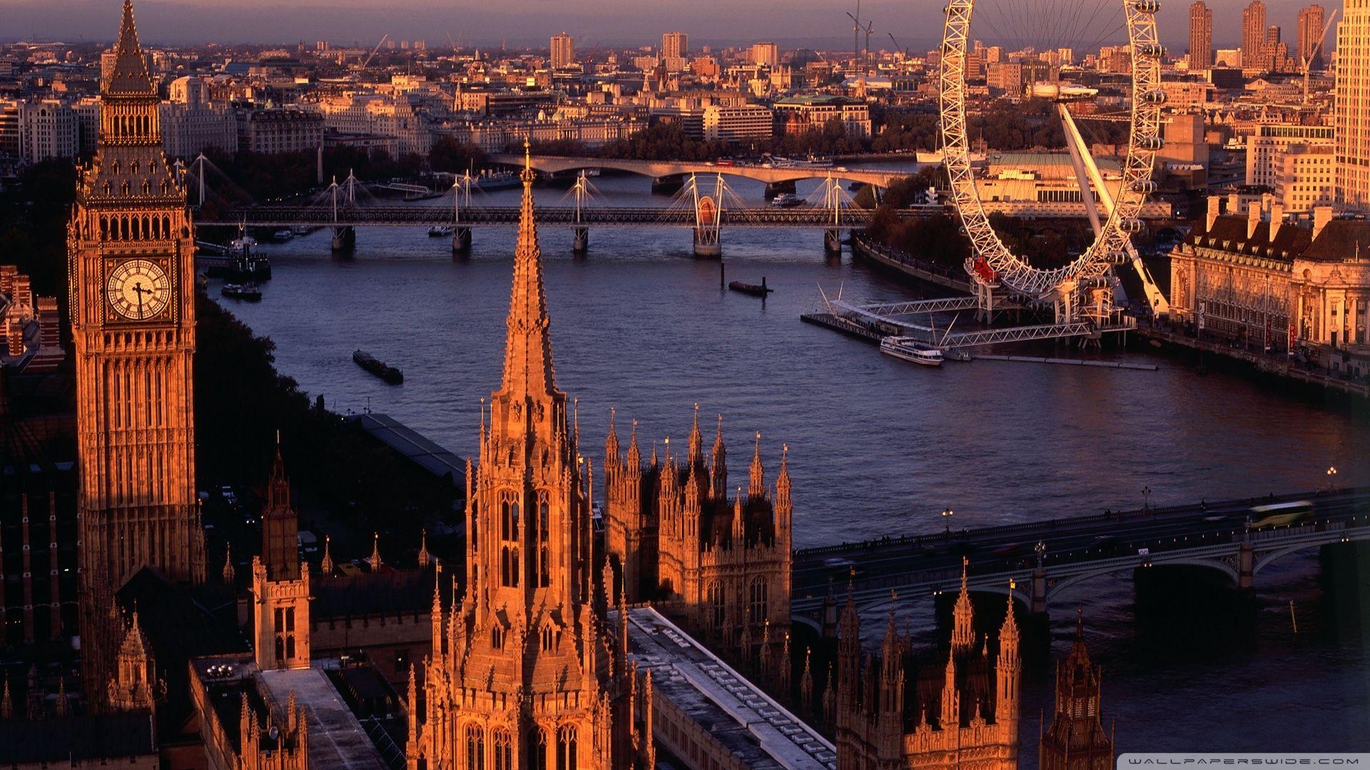 London, Panorama, 4K, Ultra HD, Stadt, 1920x1080 Full HD Desktop