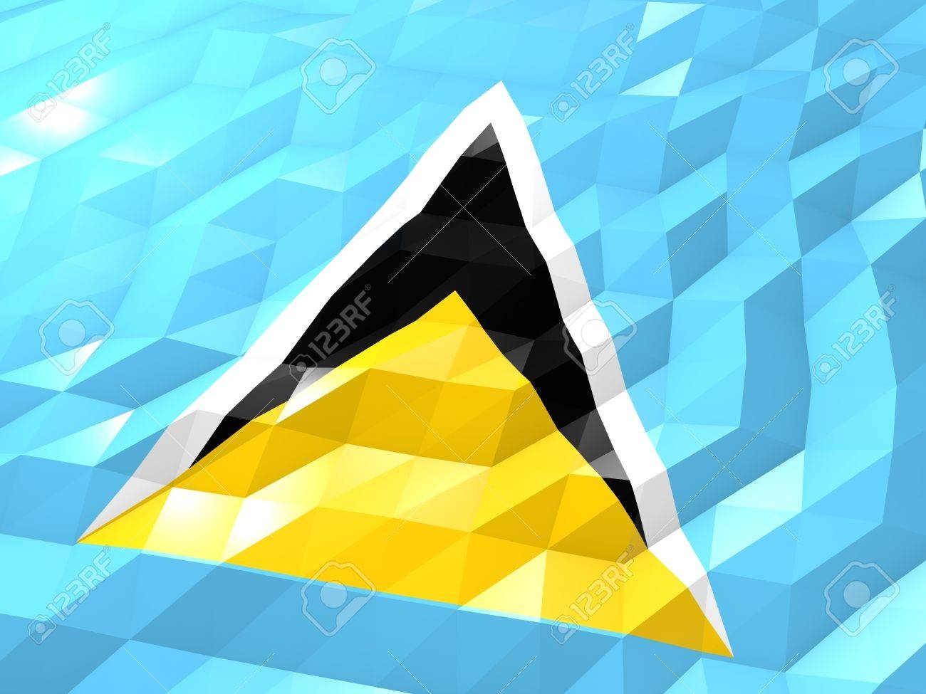 Saint Lucia, Flagge, 3D-Design, National, Karibik, 1300x980 HD Desktop