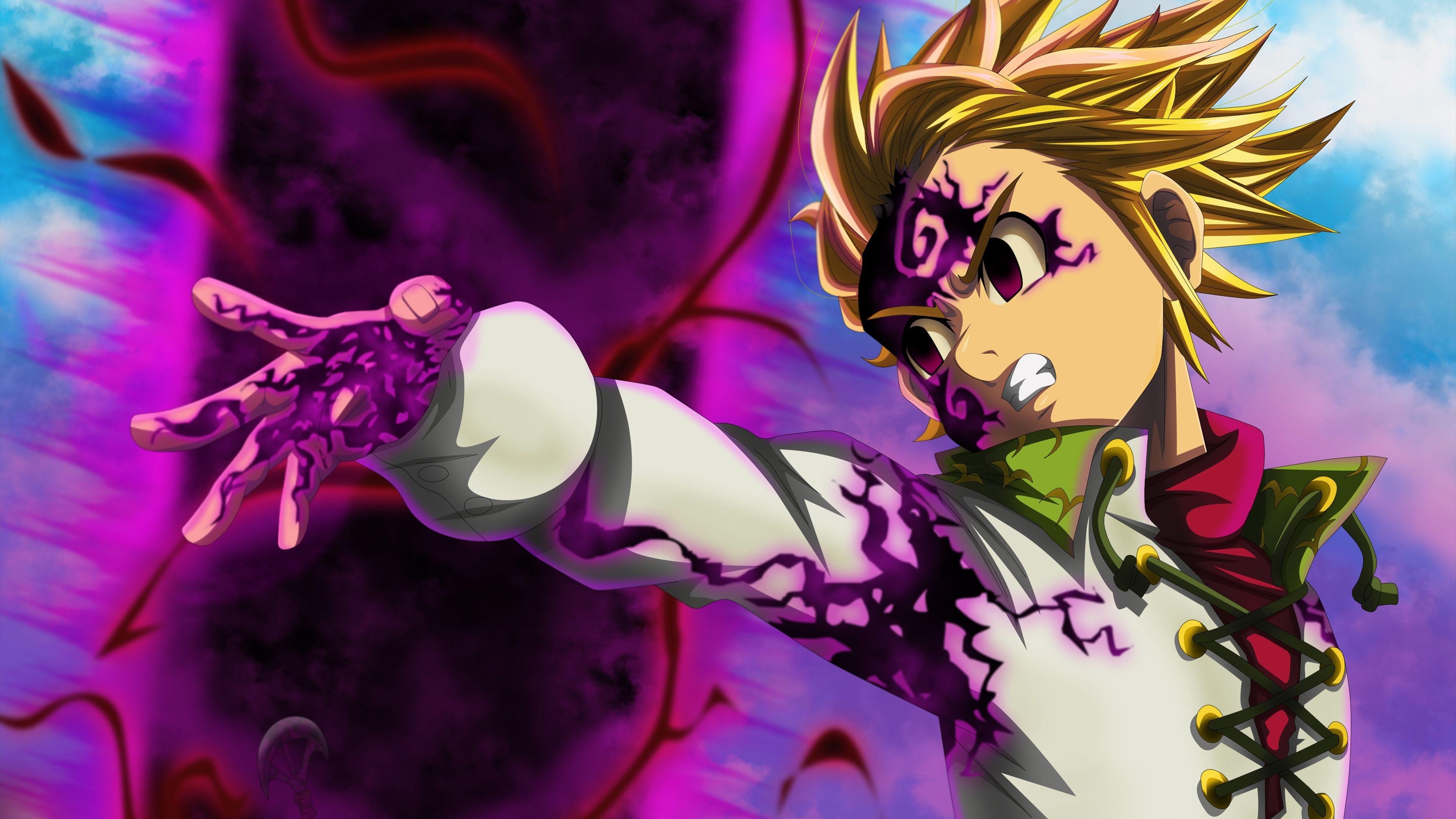 Meliodas, Dämonenmacht, Nanatsu, 4K, Anime, 3840x2160 4K Desktop