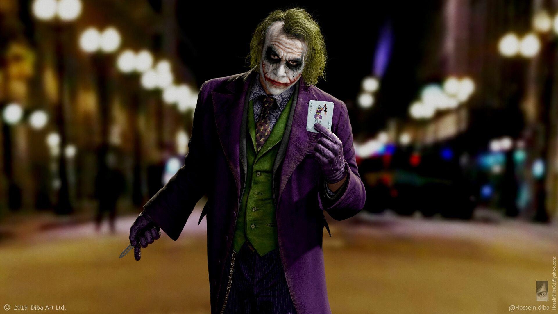 Heath Ledger, Joker, Dark Knight, Hossein, Film, 1920x1080 Full HD Desktop