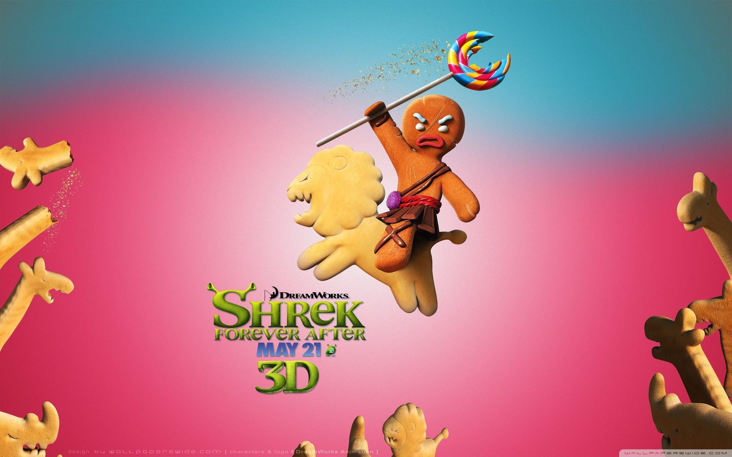 Lebkuchenmann, Shrek, Ultra HD, Festlich, Animationsfilm, 2560x1600 HD Desktop