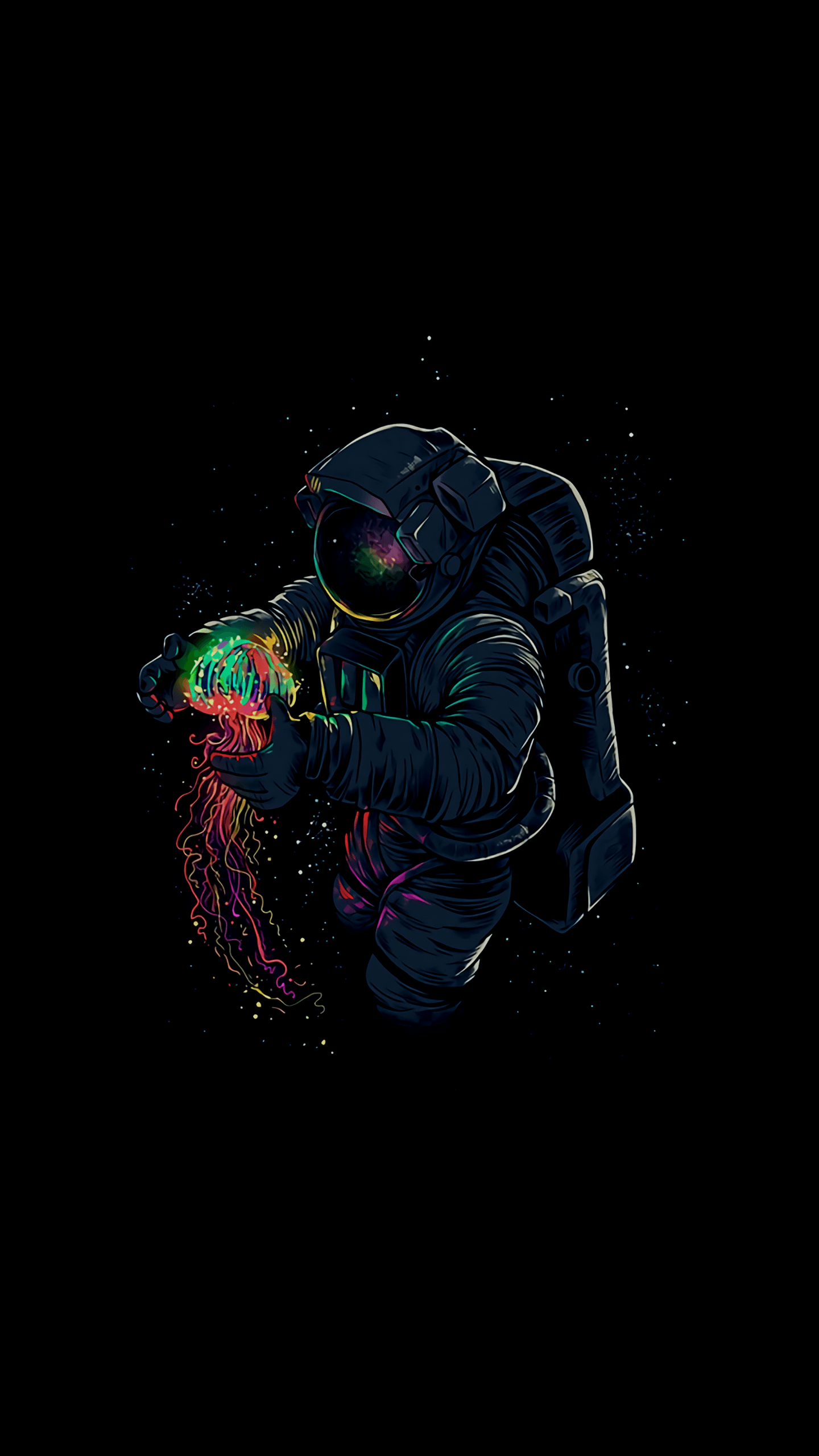 AMOLED, Astronaut, Hintergrund, Raumfahrt, innovativ, 1440x2560 HD Handy