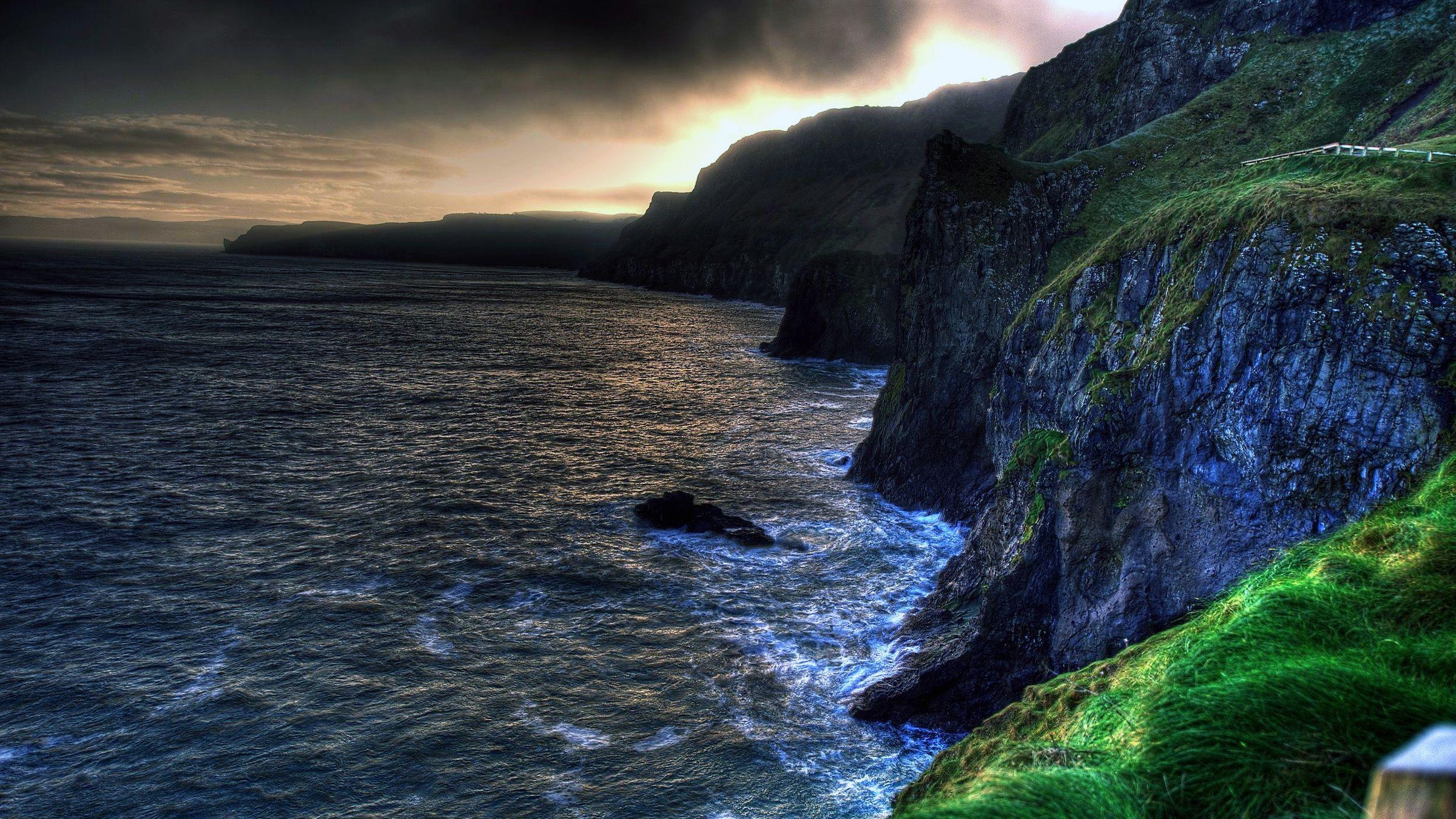 Nordirland, Ballintoy, Küste, Fotografformat, Landschaft, 2400x1350 HD Desktop