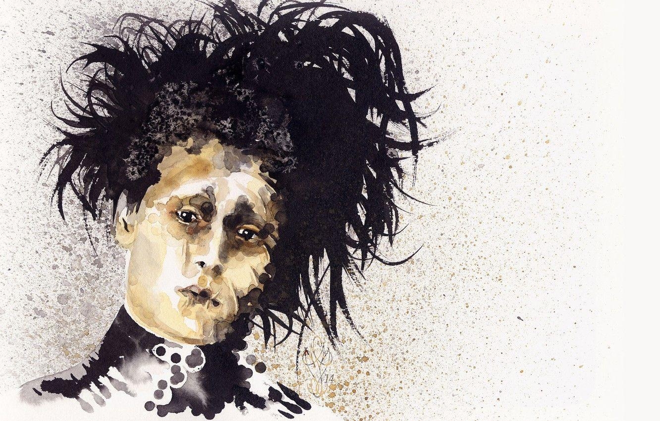 Johnny Depp, Haar, Kunst, Edward Scissorhands, 1990, 1340x850 HD Desktop