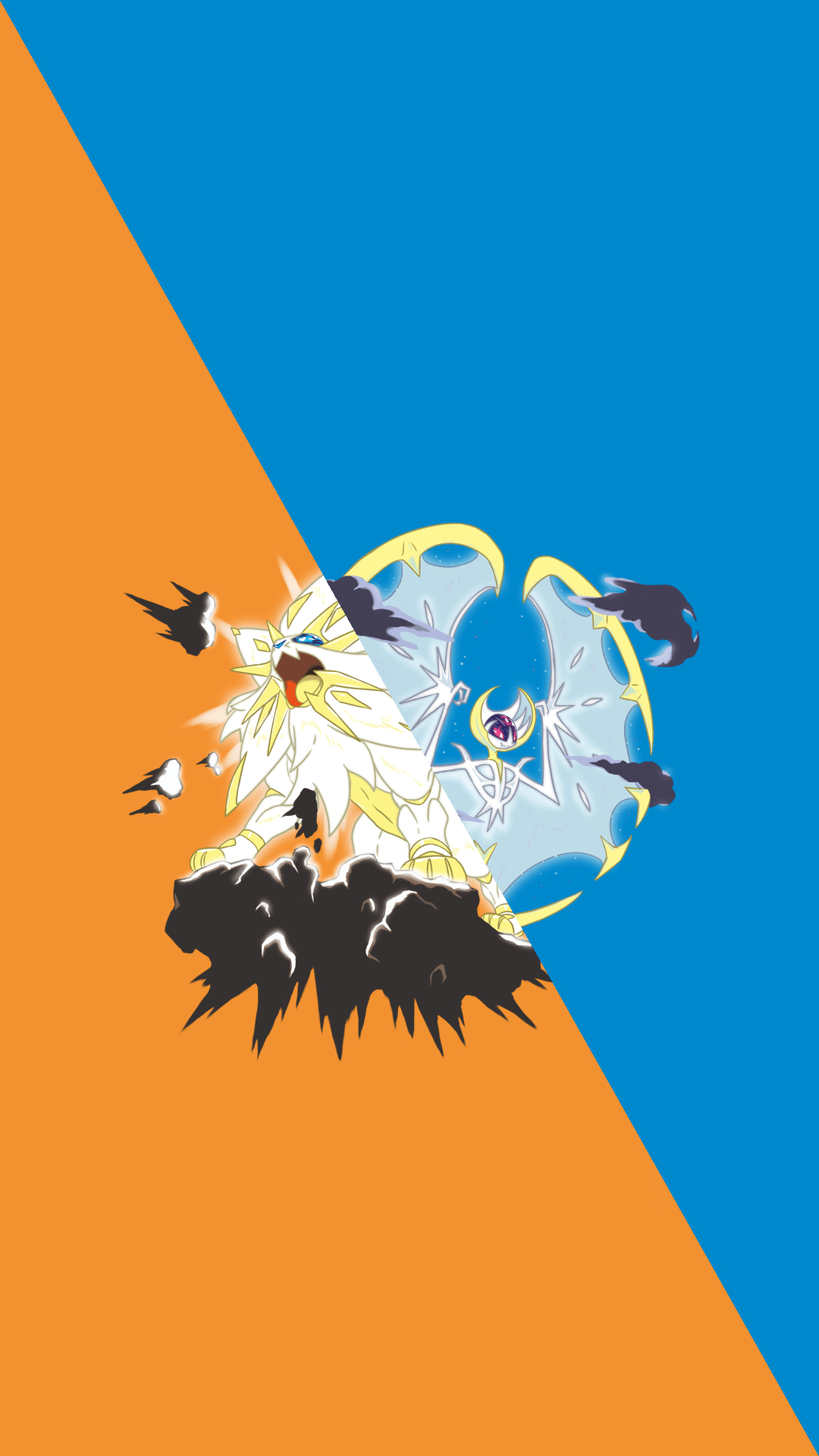 Solgaleo, Lunala, Pokémon, Anime, Hintergrund, 1080x1920 Full HD Handy