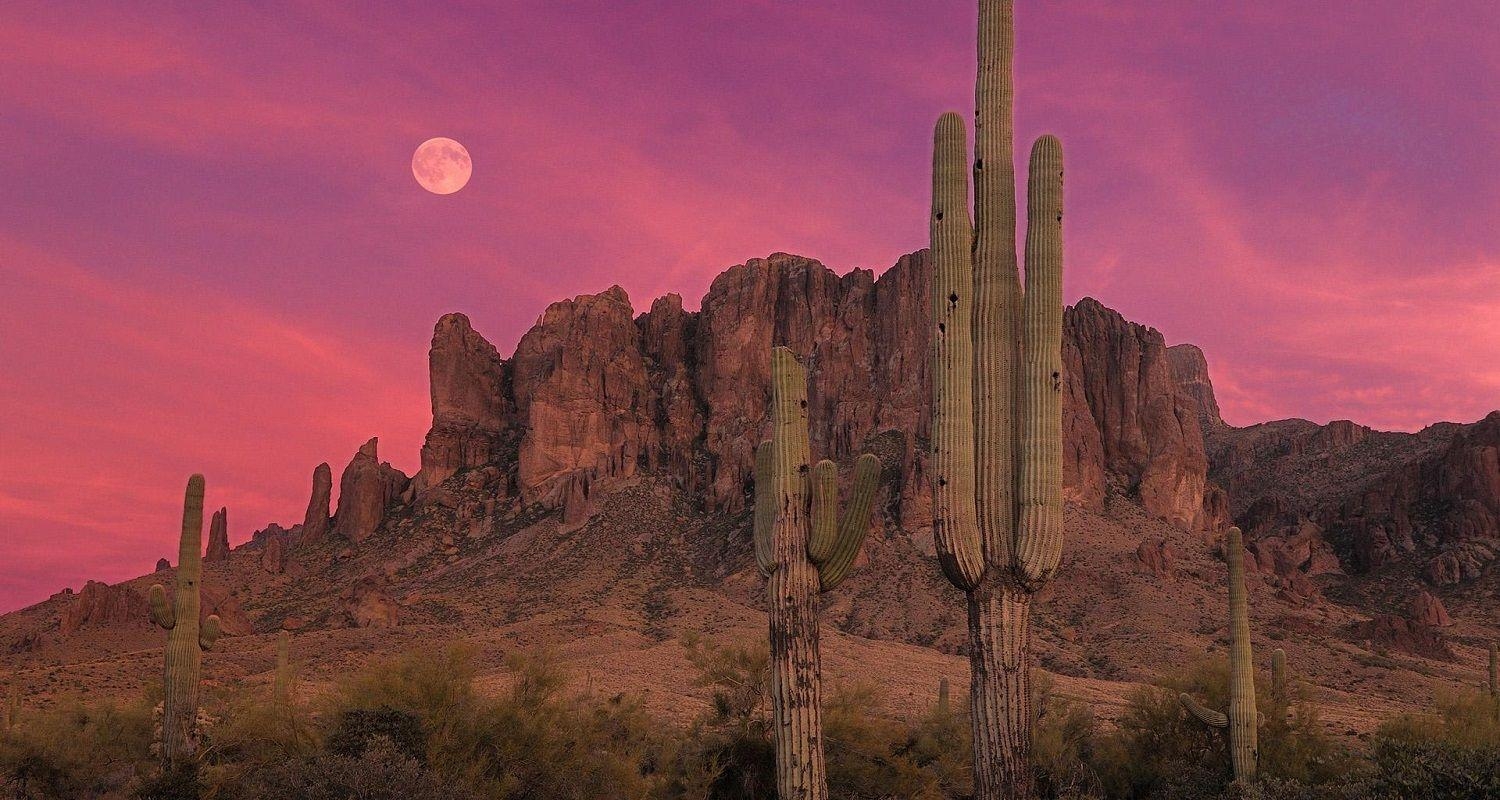 Arizona, Phoenix, Sonnenuntergang, Reisen, HD, 1500x800 HD Desktop