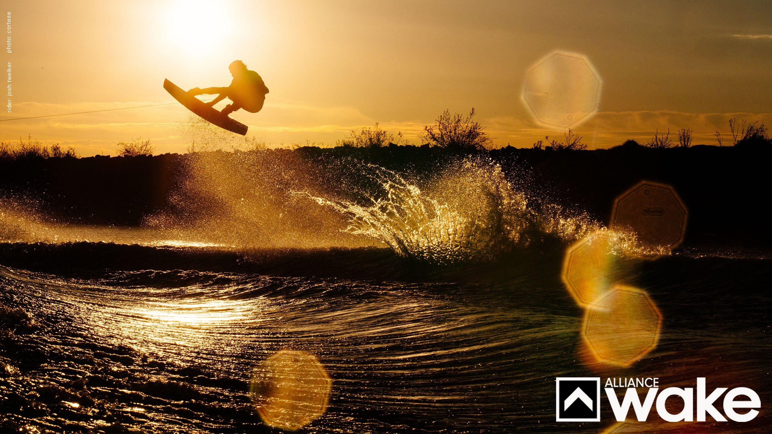 Wakeboarding, Silhouette, Sportbilder, Action, Hintergrund, 2560x1440 HD Desktop