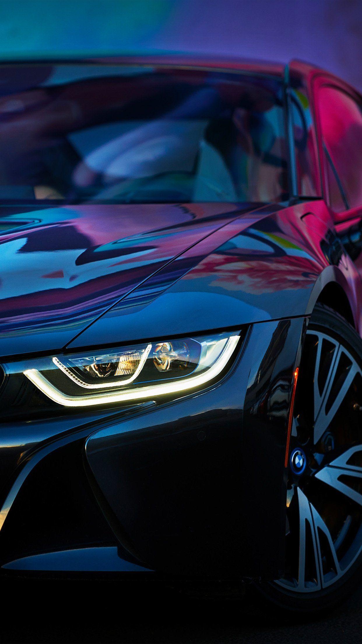 BMW, Regenbogen, Blau, Lila, Autokunst, 1250x2210 HD Handy