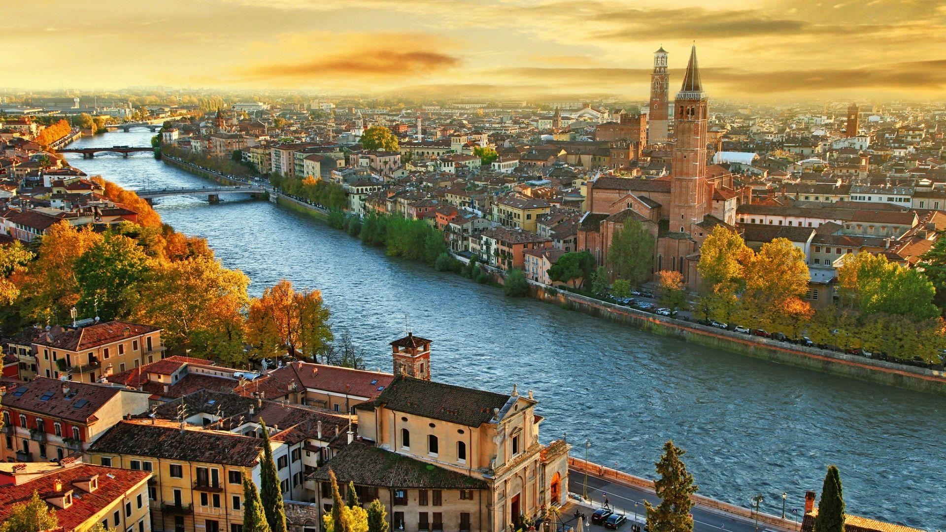 Verona Stadt der Liebe, Italien, Romantik, Geschichte, Kultur, 1920x1080 Full HD Desktop