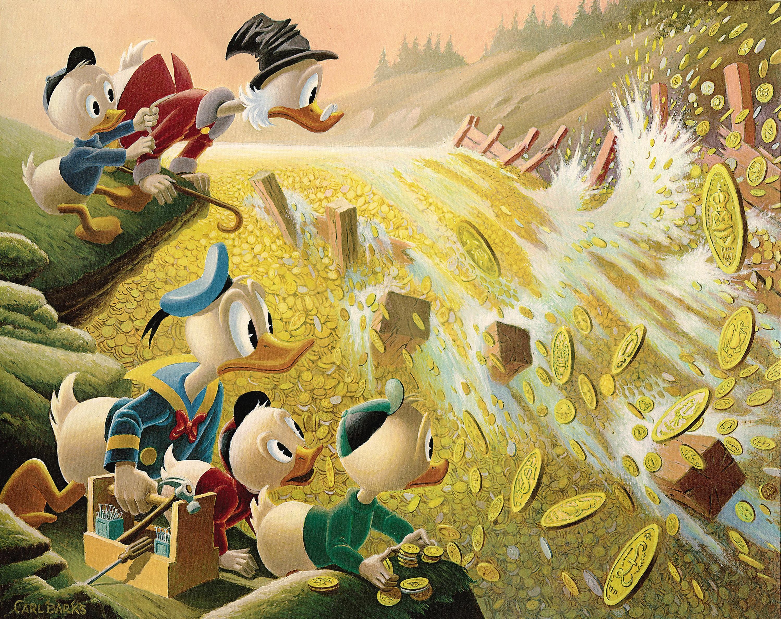 Scrooge McDuck, Comic Hintergrund, Virtuell, Disney Klassiker, 3000x2380 HD Desktop