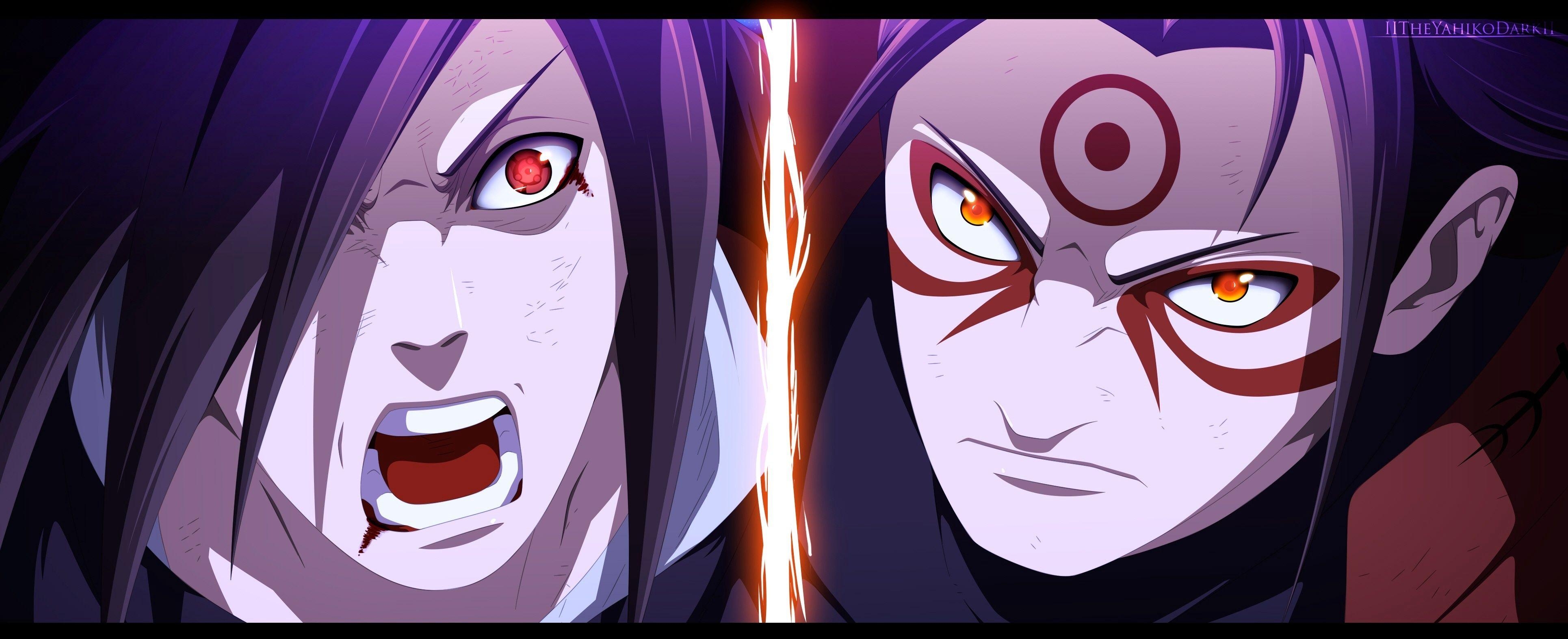 Naruto, Hashirama Senju, Madara Uchiha, Anime, Manga, 3860x1580 Dual Screen Desktop