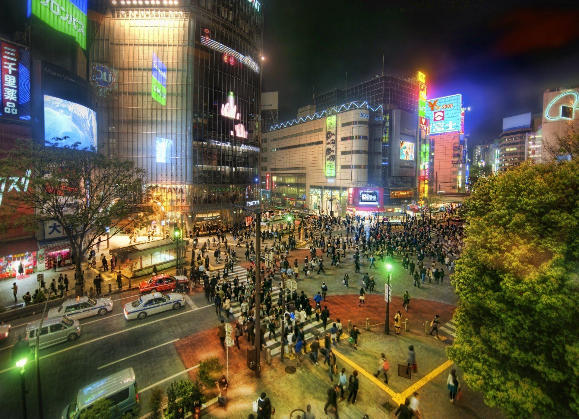 Tokio, Japan, Nacht, Menschen, Lichter, 1920x1390 HD Desktop