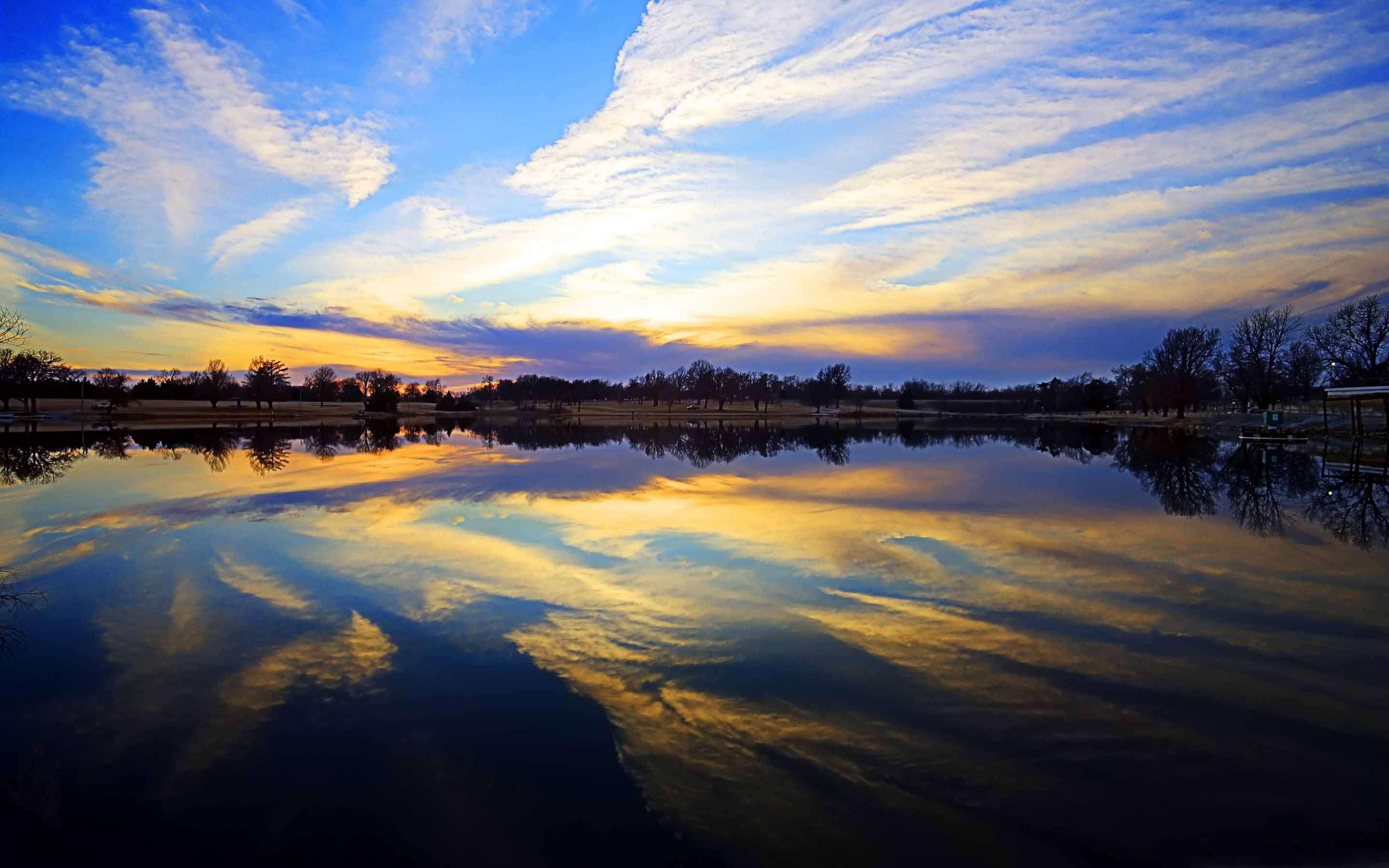 Kansas, Sonnenuntergang, Natur, Landschaft, Himmel, 2880x1800 HD Desktop