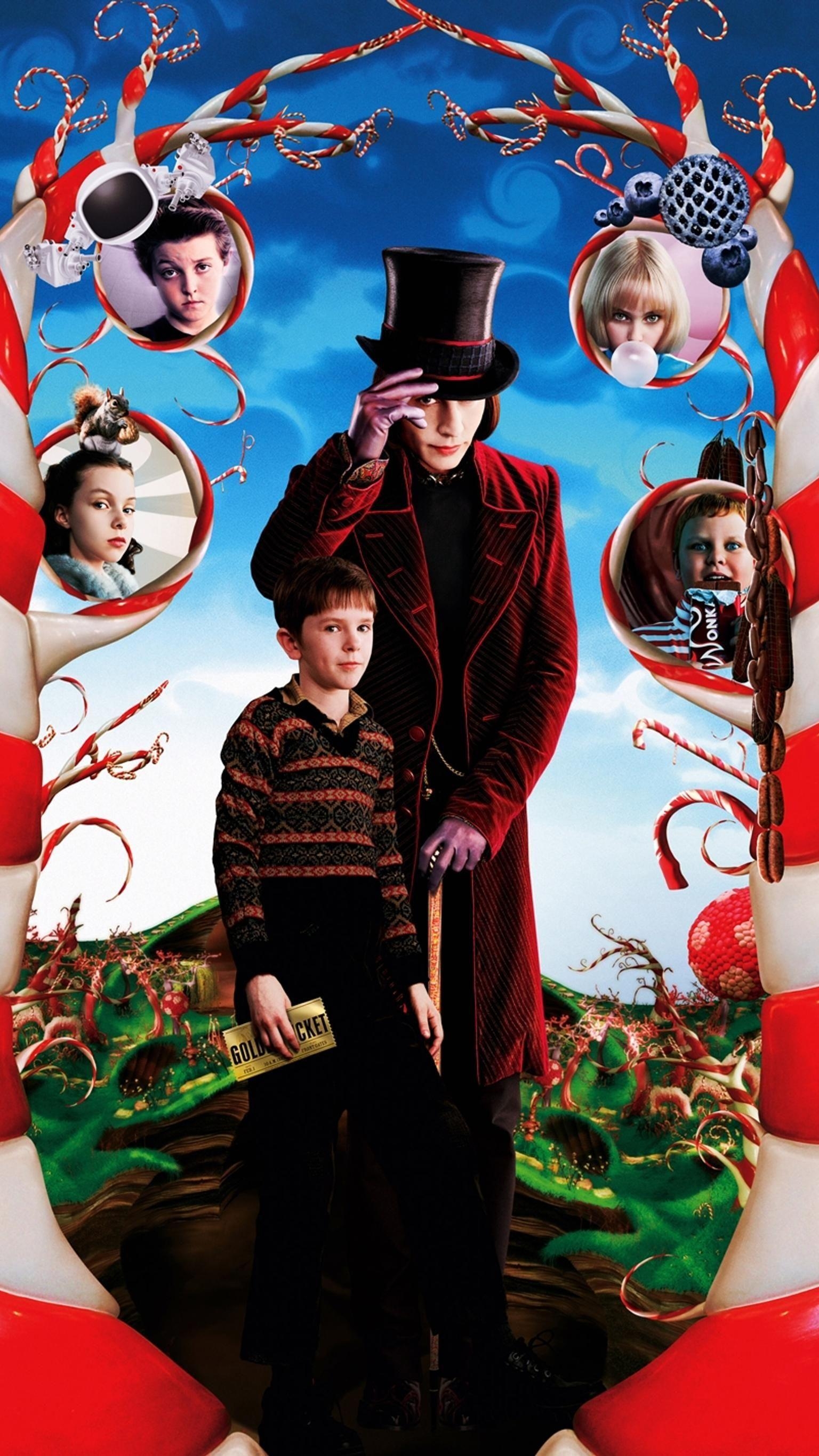 Charlie, Schokoladenfabrik, Tim Burton, 2005, Film, 1540x2740 HD Handy