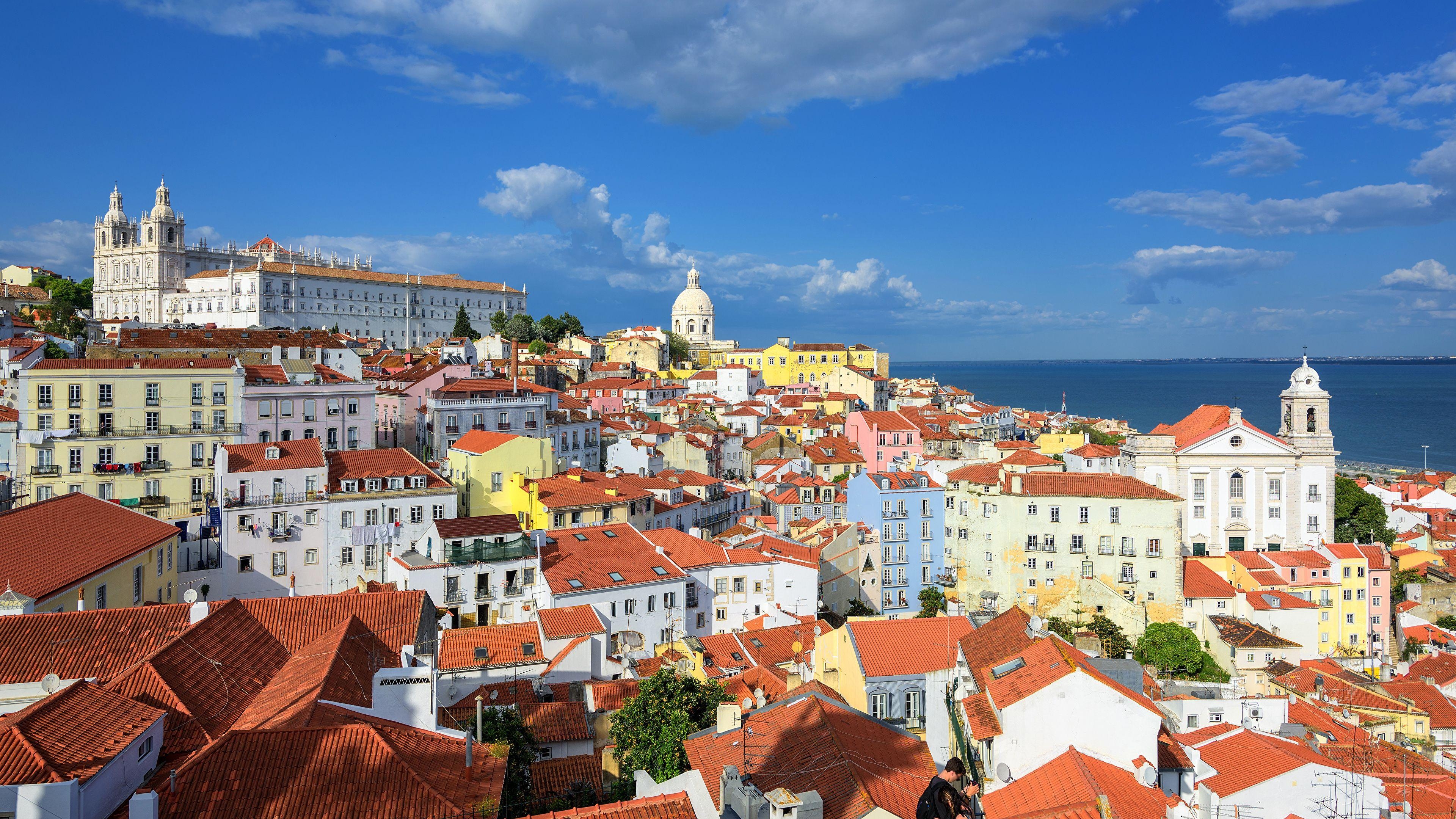 Lissabon, Portugal, Häuser, Himmel, Städte, 3840x2160 4K Desktop