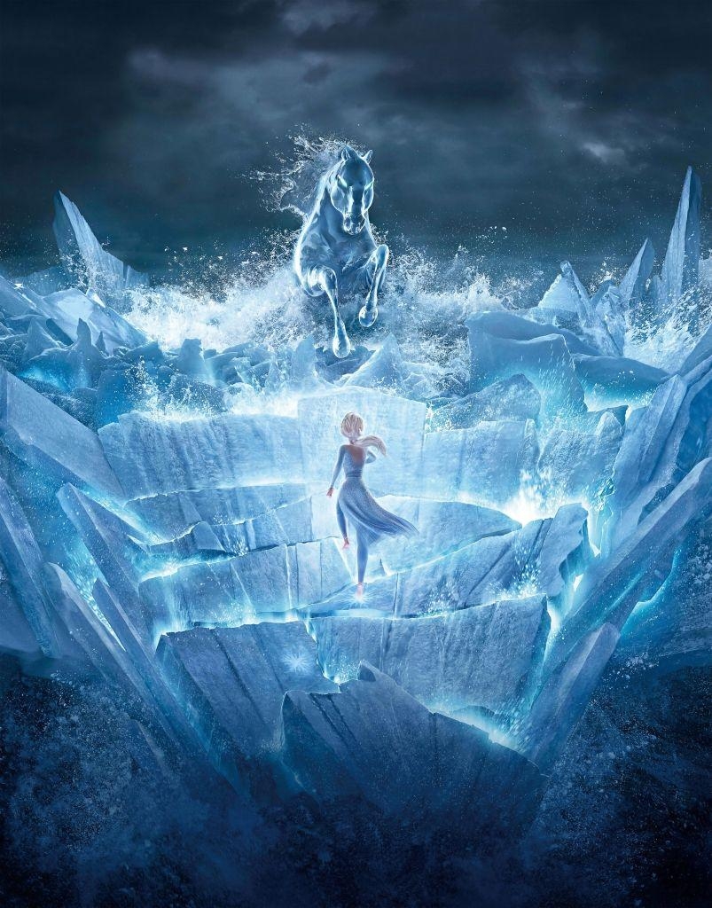 Elsa, Frozen, Abenteuerfilm, Blaues Pferd, Hintergrund, 810x1030 HD Handy