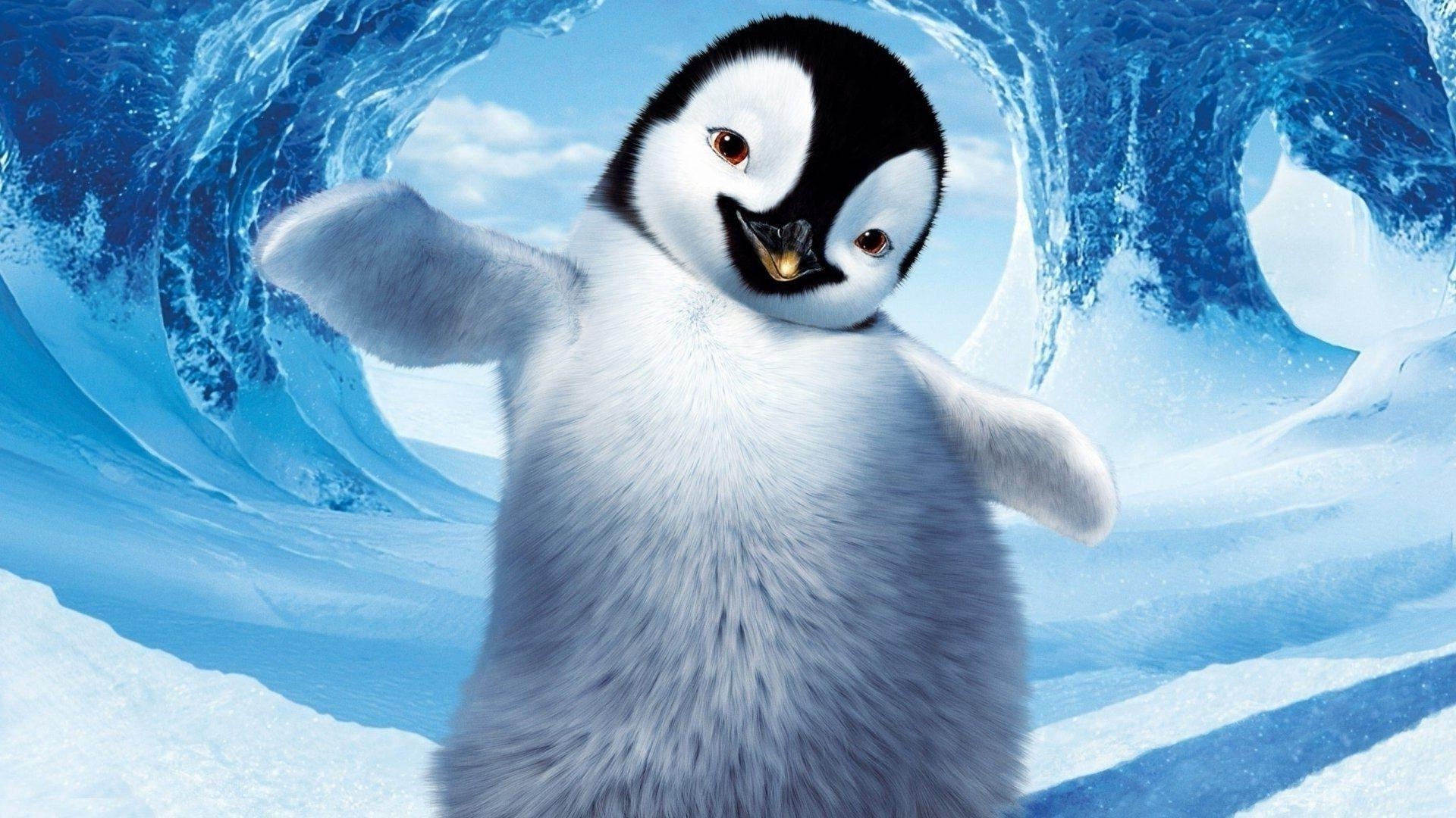 Happy Feet, Pinguin, Cartoon, Eis, Schnee, 1920x1080 Full HD Desktop