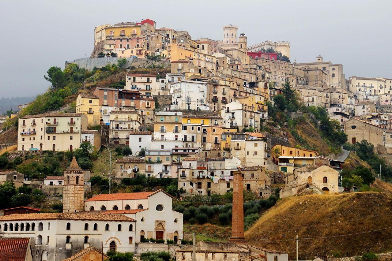 Italien, Kalabrien, Corigliano Calabro, Häuser, Foto, 1280x860 HD Desktop