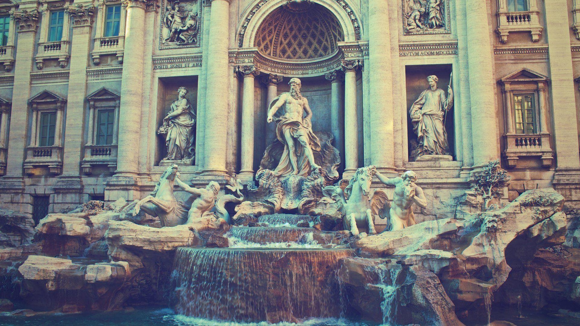 Trevi-Brunnen, HD, Hintergrund, Reisen, Rom, 1920x1080 Full HD Desktop