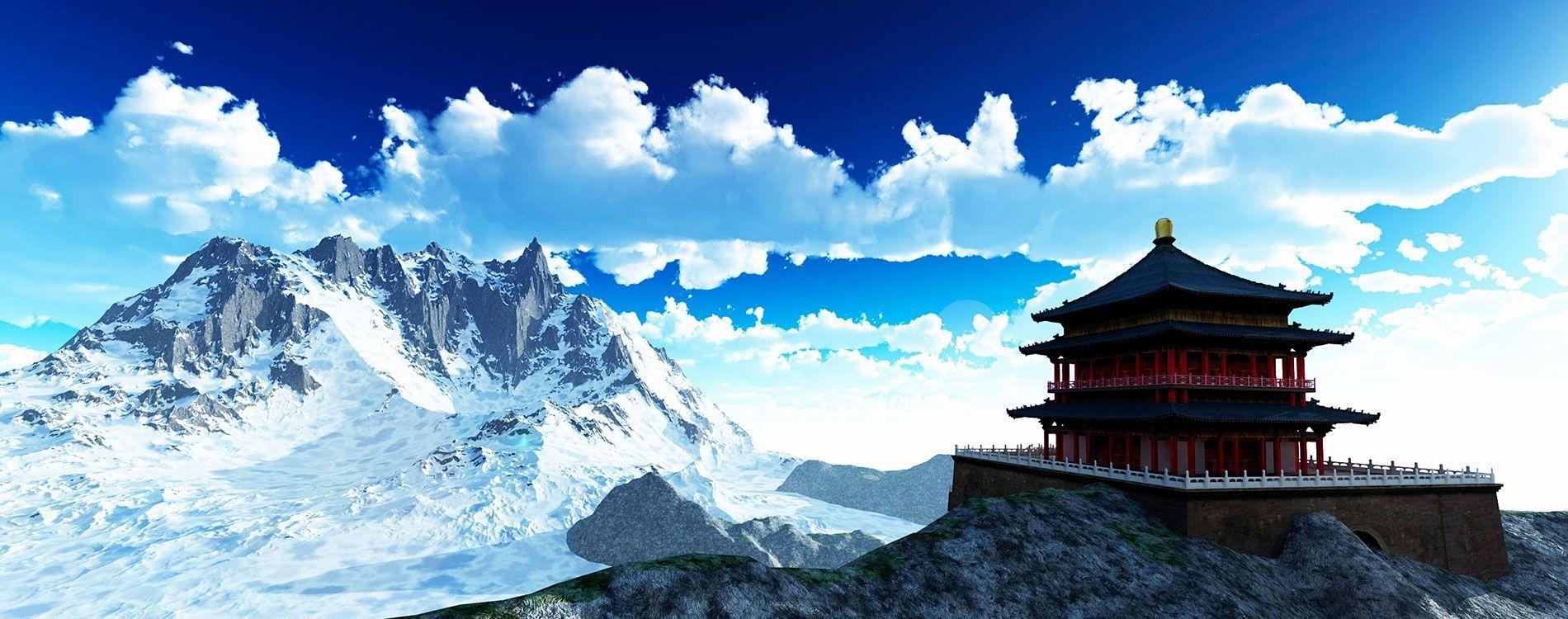 Bhutan, Klosterlandschaft, Himalaya, Asien, Kulturreisen, 1900x750 Dual Screen Desktop