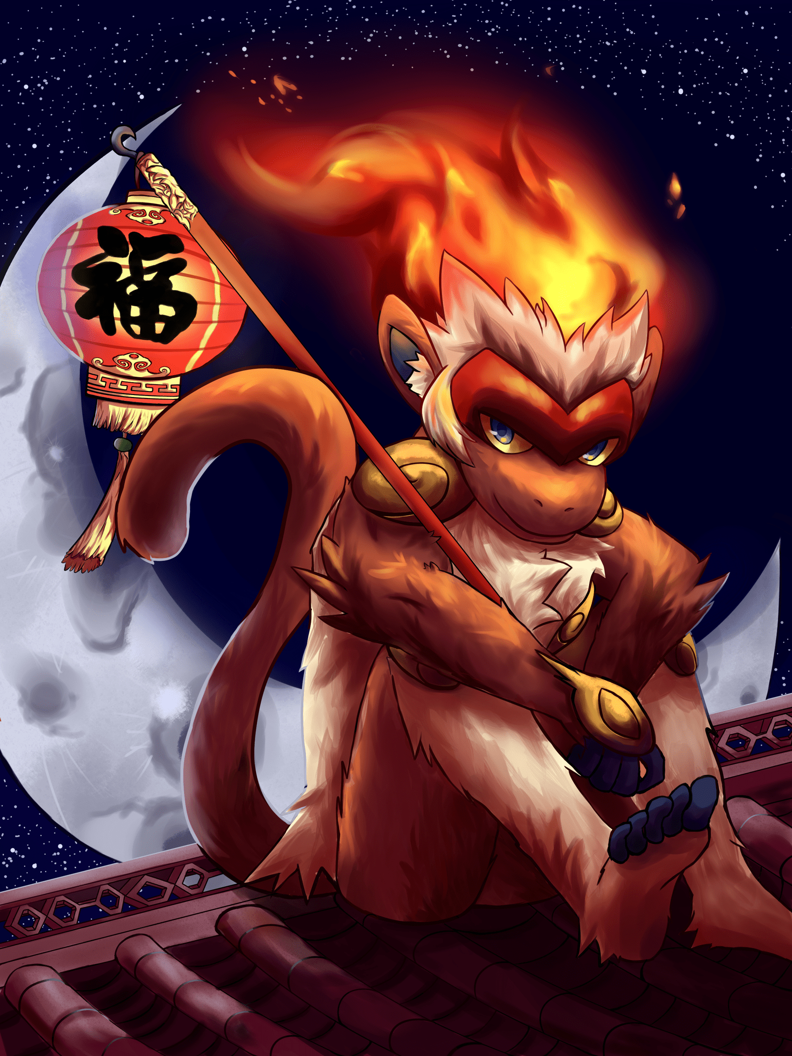 Infernape, Chinesisches Neujahr, Feier, Glücklich, Pokémon, 1600x2140 HD Handy