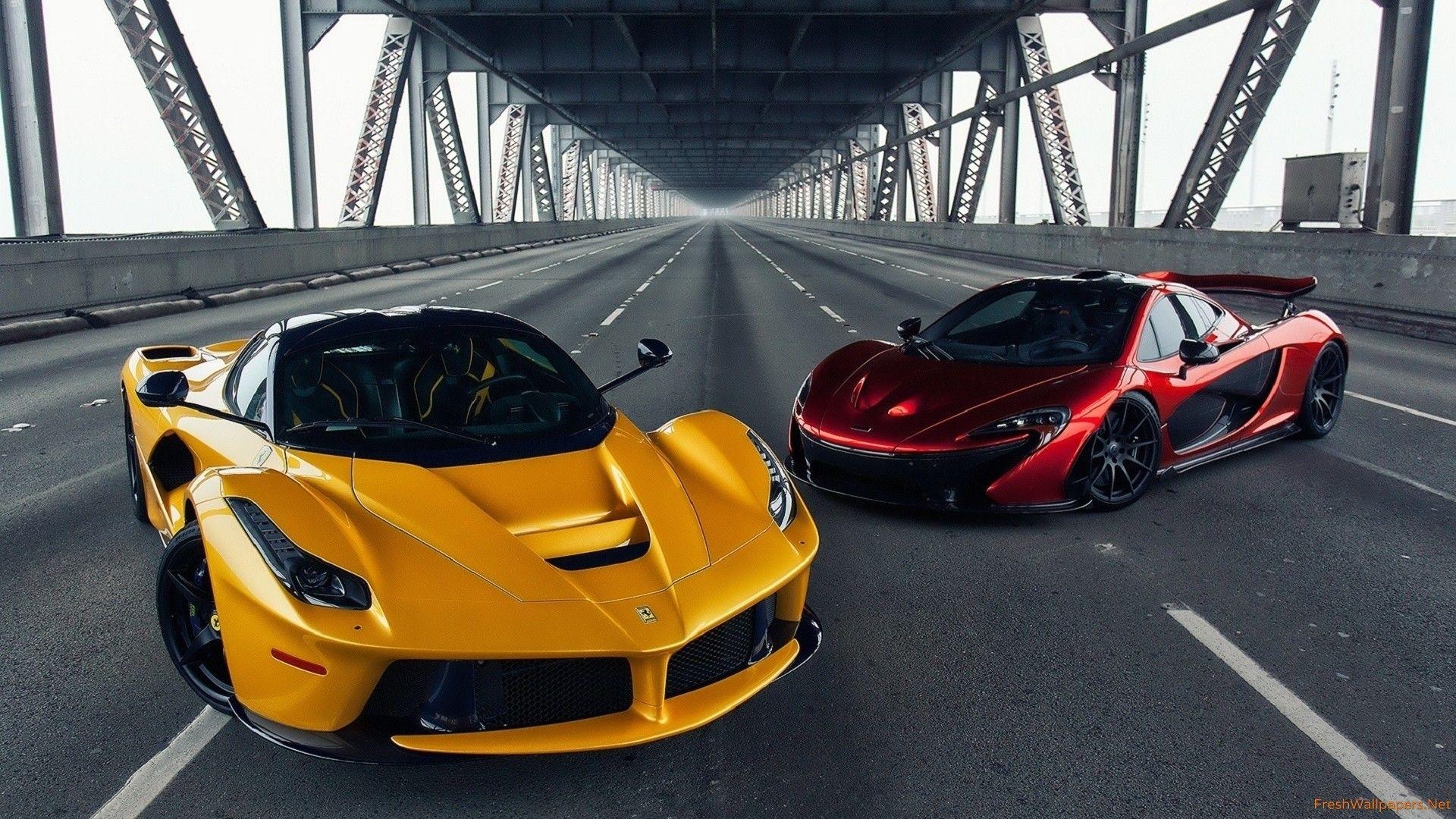 Ferrari LaFerrari, McLaren P1, Brücke, Sportwagen, Vergleich, 1920x1080 Full HD Desktop