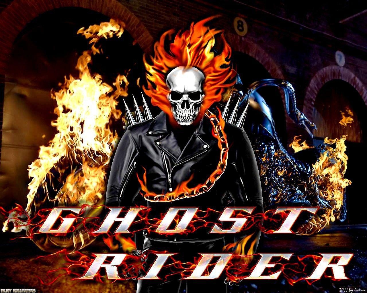 Ghost Rider, Comic, Filme, Schädel, Superheld, 1280x1030 HD Desktop