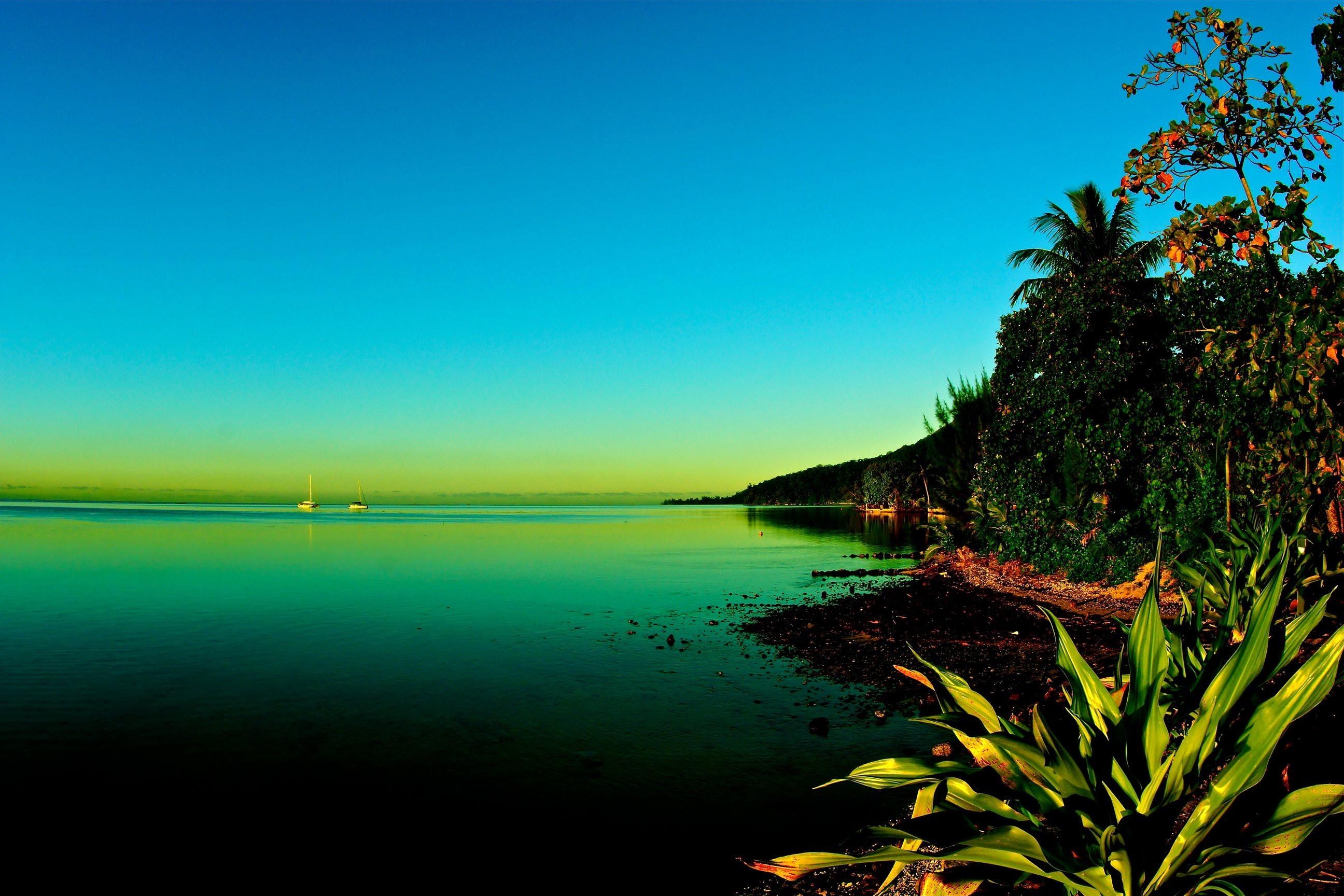 Moorea, Französisch-Polynesien, Sonnenaufgang, Insel, Natur, 2600x1730 HD Desktop