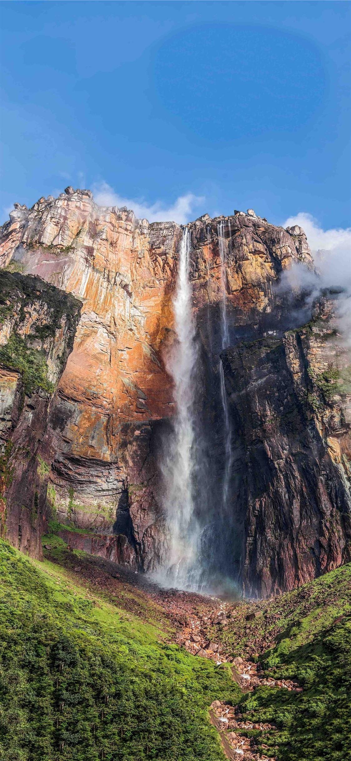 Angel Falls, iPhone X, Wasserfall, Herunterladen, Hintergrund, 1130x2440 HD Handy