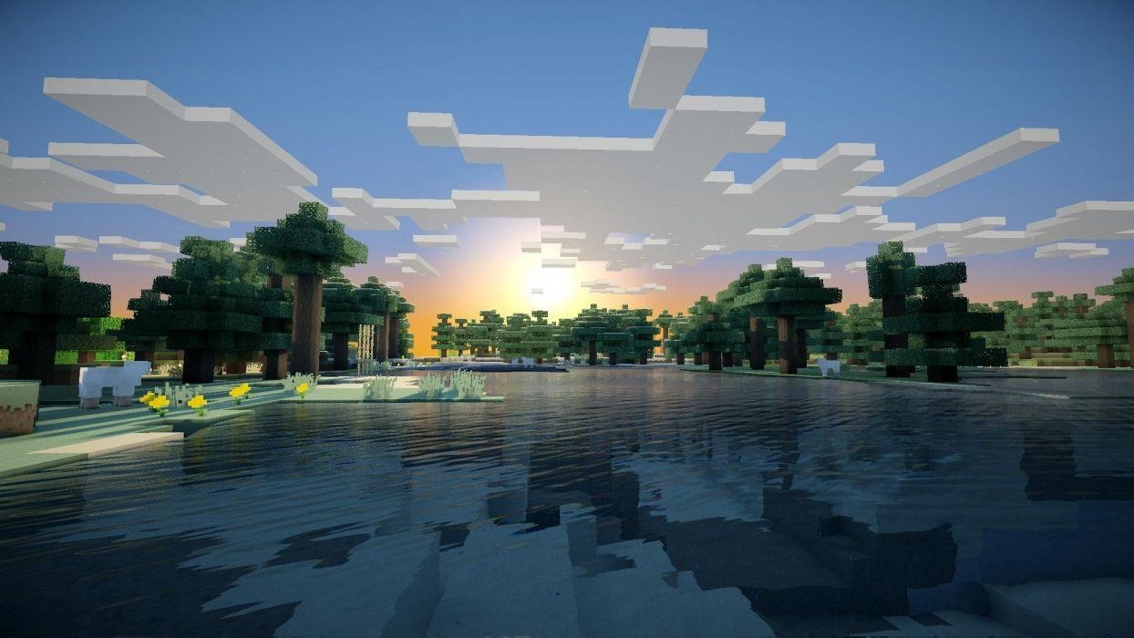 Minecraft, Gaming, Sonnenaufgang, Hintergrund, 1080p, 1250x700 HD Desktop