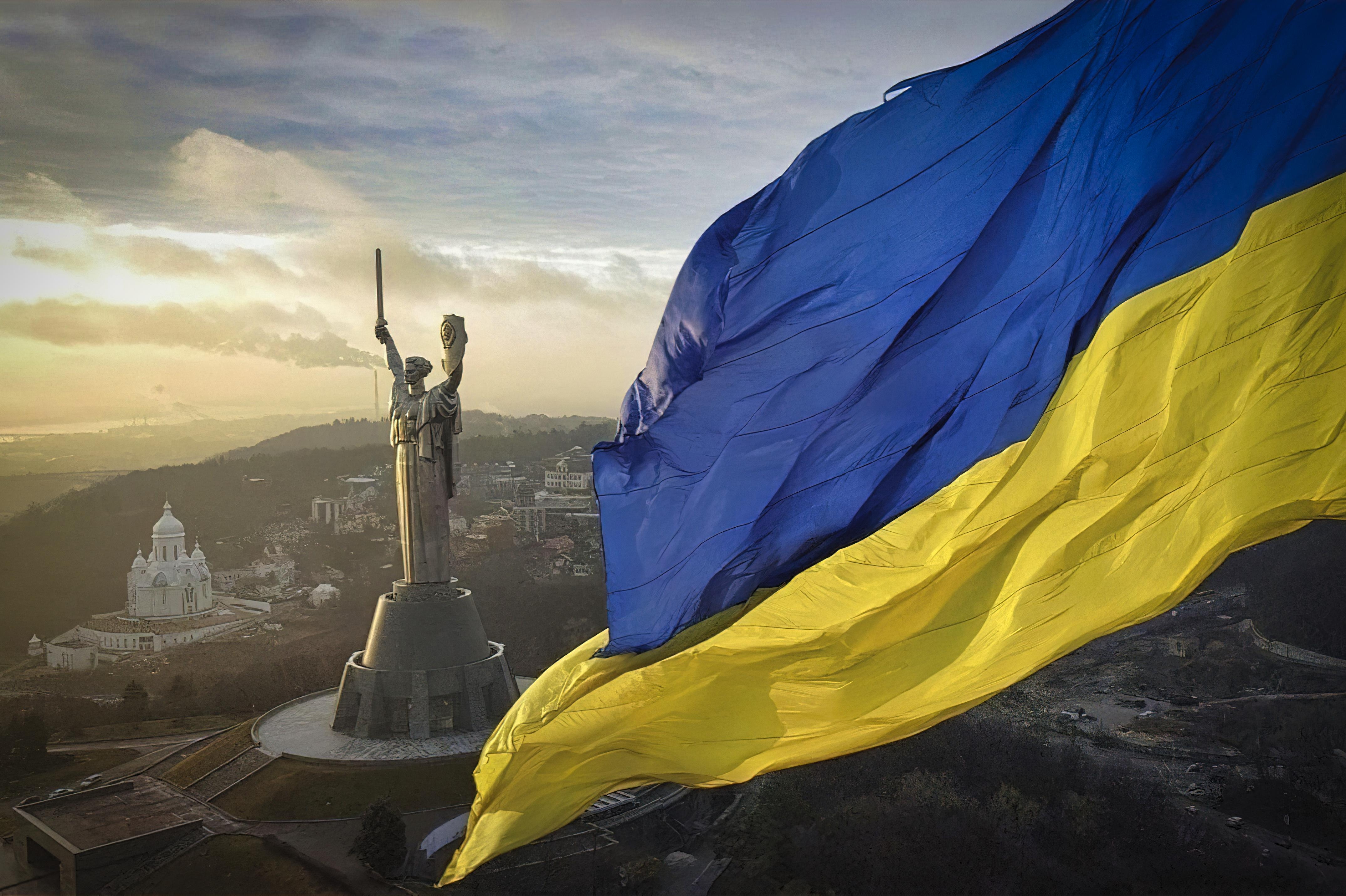 Kyiv, Ukraine, Flagge, Denkmal, Weltkrieg, 4300x2870 4K Desktop