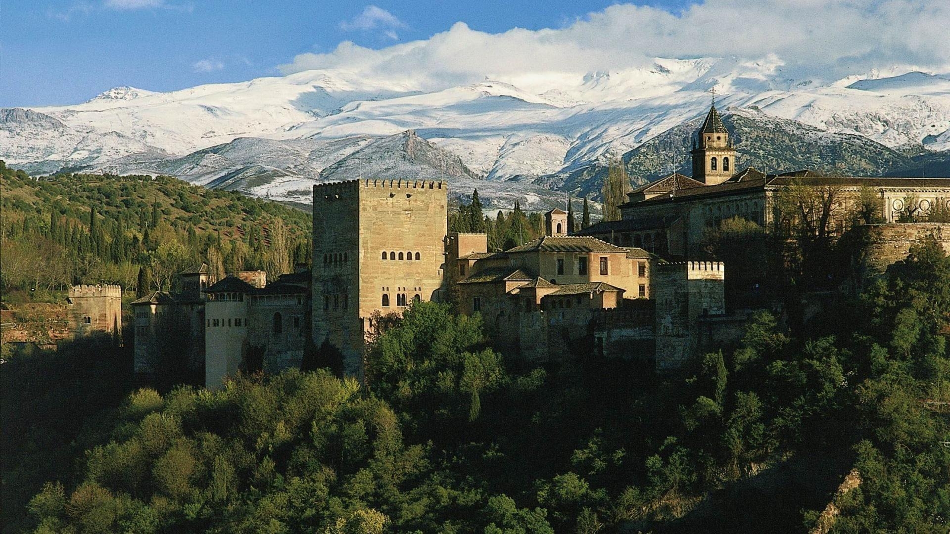 Alhambra Burg, Granada, Spanien, Palast, Reisen, 1920x1080 Full HD Desktop