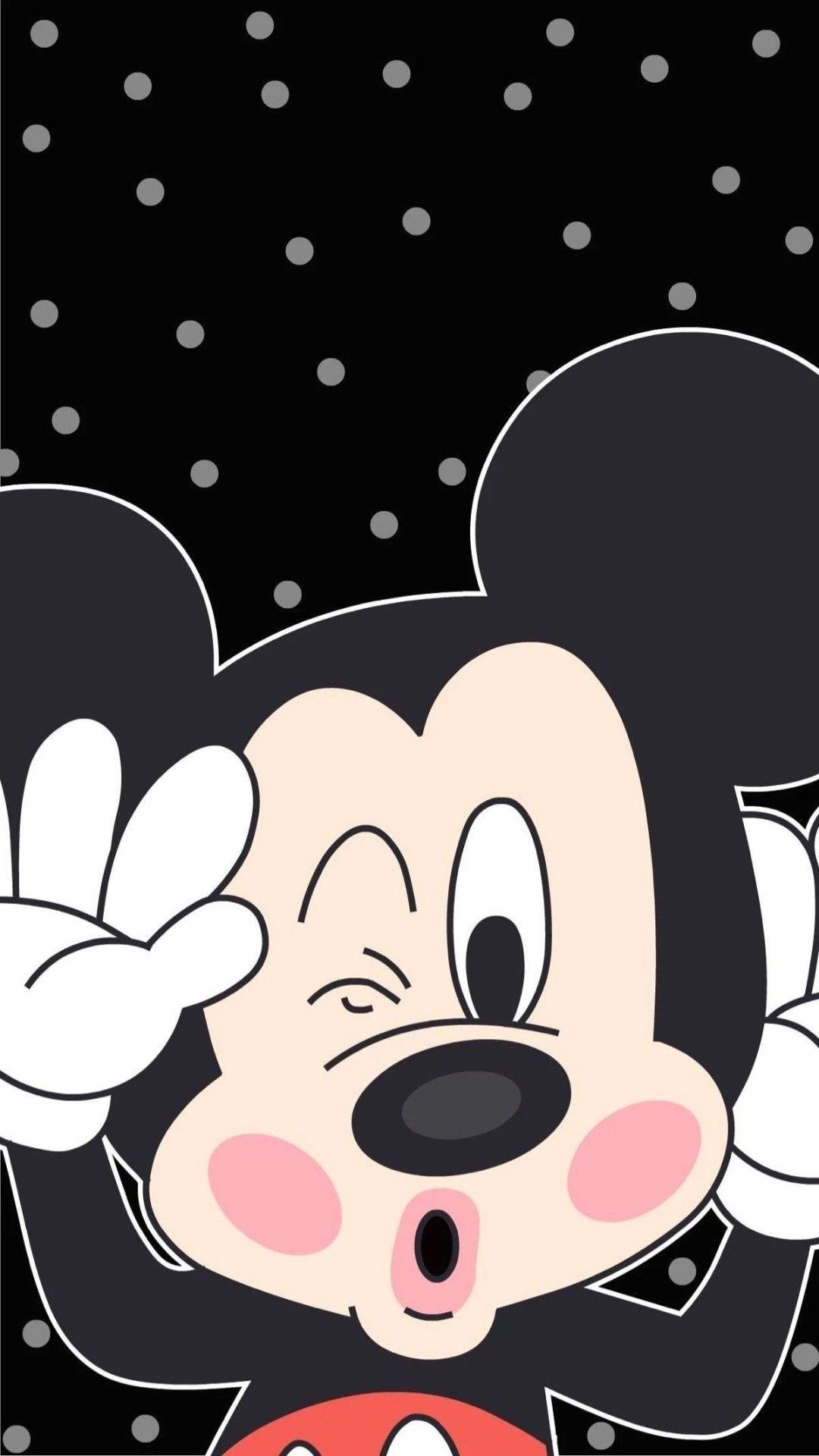 Niedlicher Mickey, Mauswand, Denker, Cartoon, Hintergrund, 1080x1920 Full HD Handy