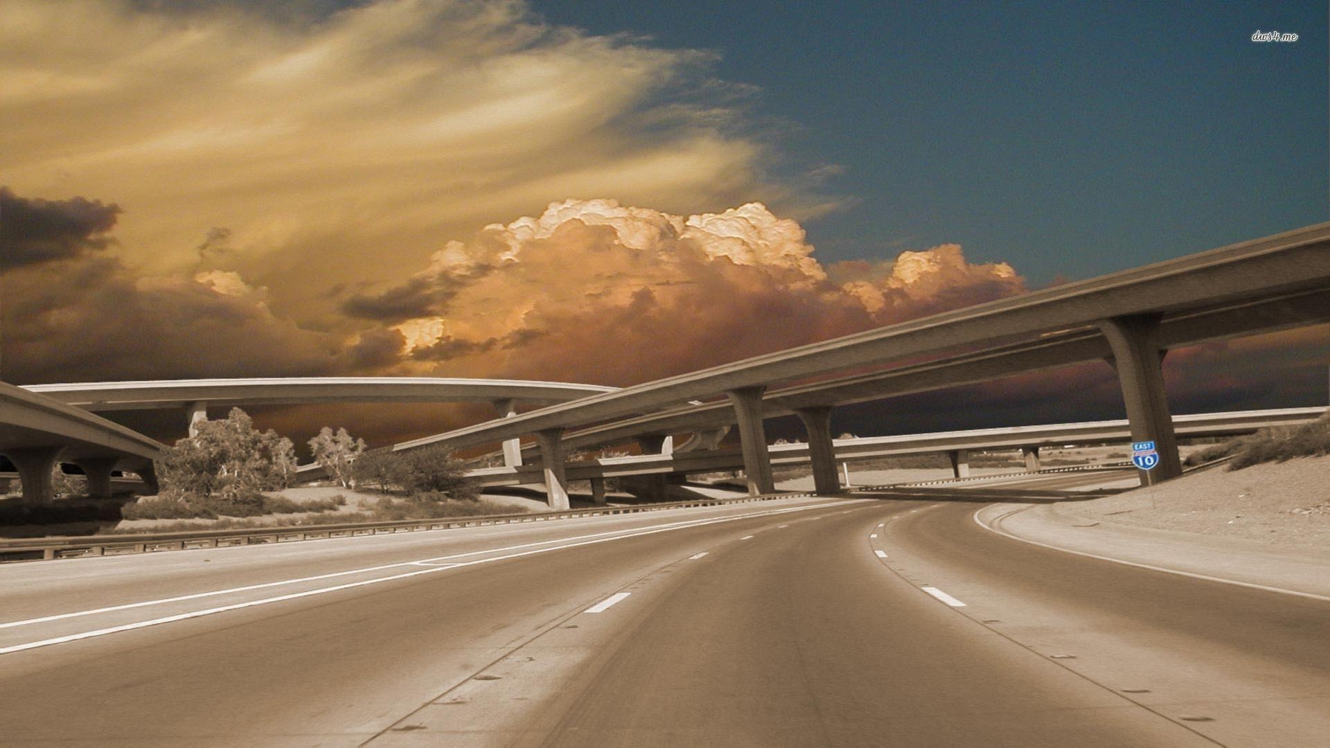 Komplex, Autobahn, Straße, Natur, Landschaft, 1920x1080 Full HD Desktop