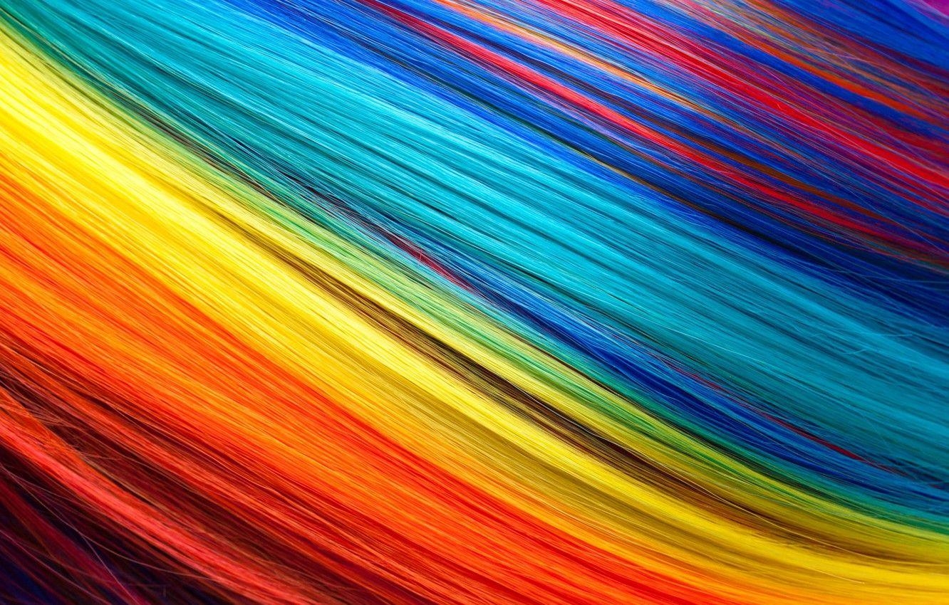 Haar, Regenbogenfarben, bunt, Struktur, Tapete, 1340x850 HD Desktop