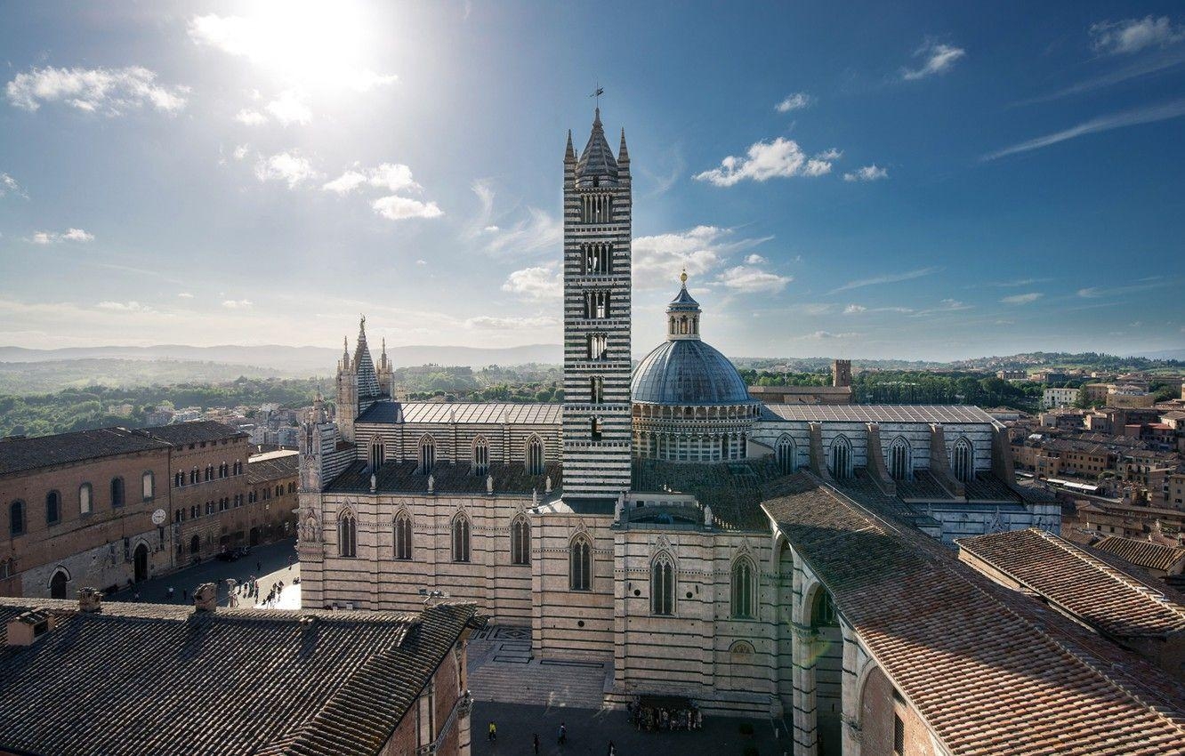 Siena, Italien, Panorama, Glockenturm, Bild, 1340x850 HD Desktop